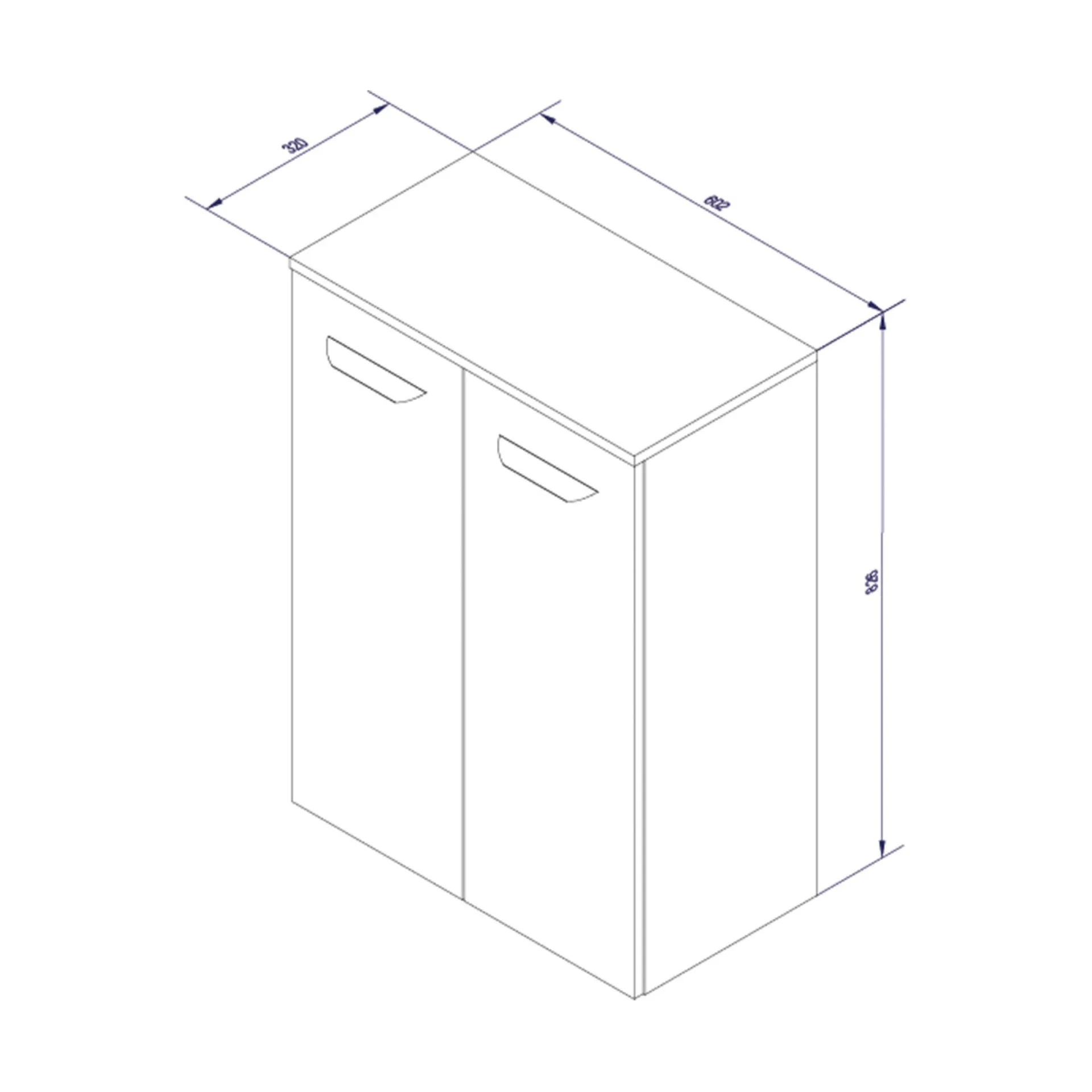 FACKELMANN LUXOR Doppel Midischrank 60,5 cm breit, Braun hell
