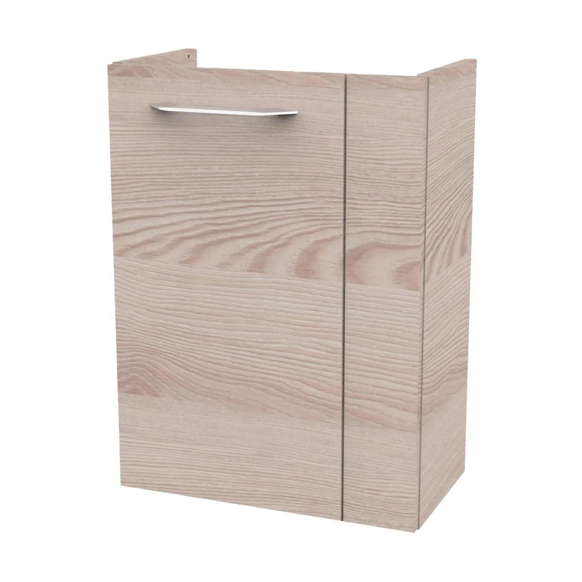 FACKELMANN SBC B.CLEVER Waschbeckenunterschrank Gäste WC 45 cm breit, Braun hell, Türanschlag links