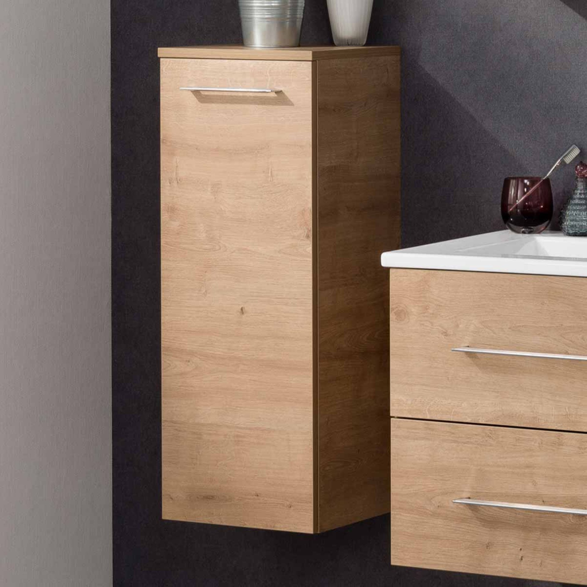 Fackelmann B.PERFEKT Midischrank 31 cm breit, Braun hell