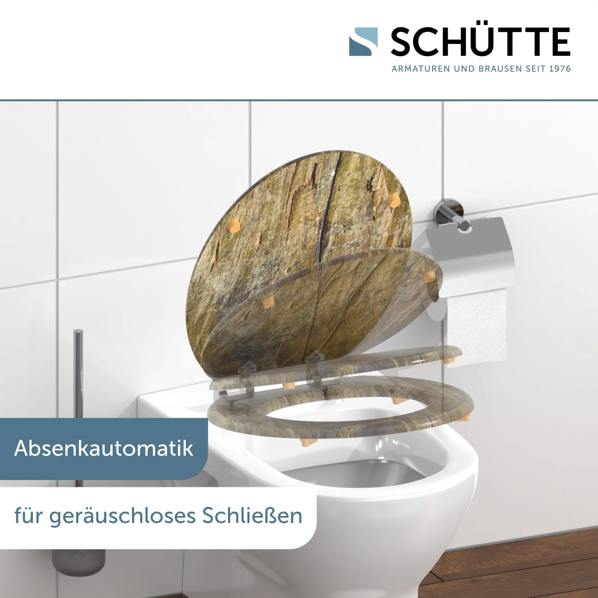 SCHÜTTE SOLID WOOD WC-Sitz, Braun, MDF, mit Absenkautomatik