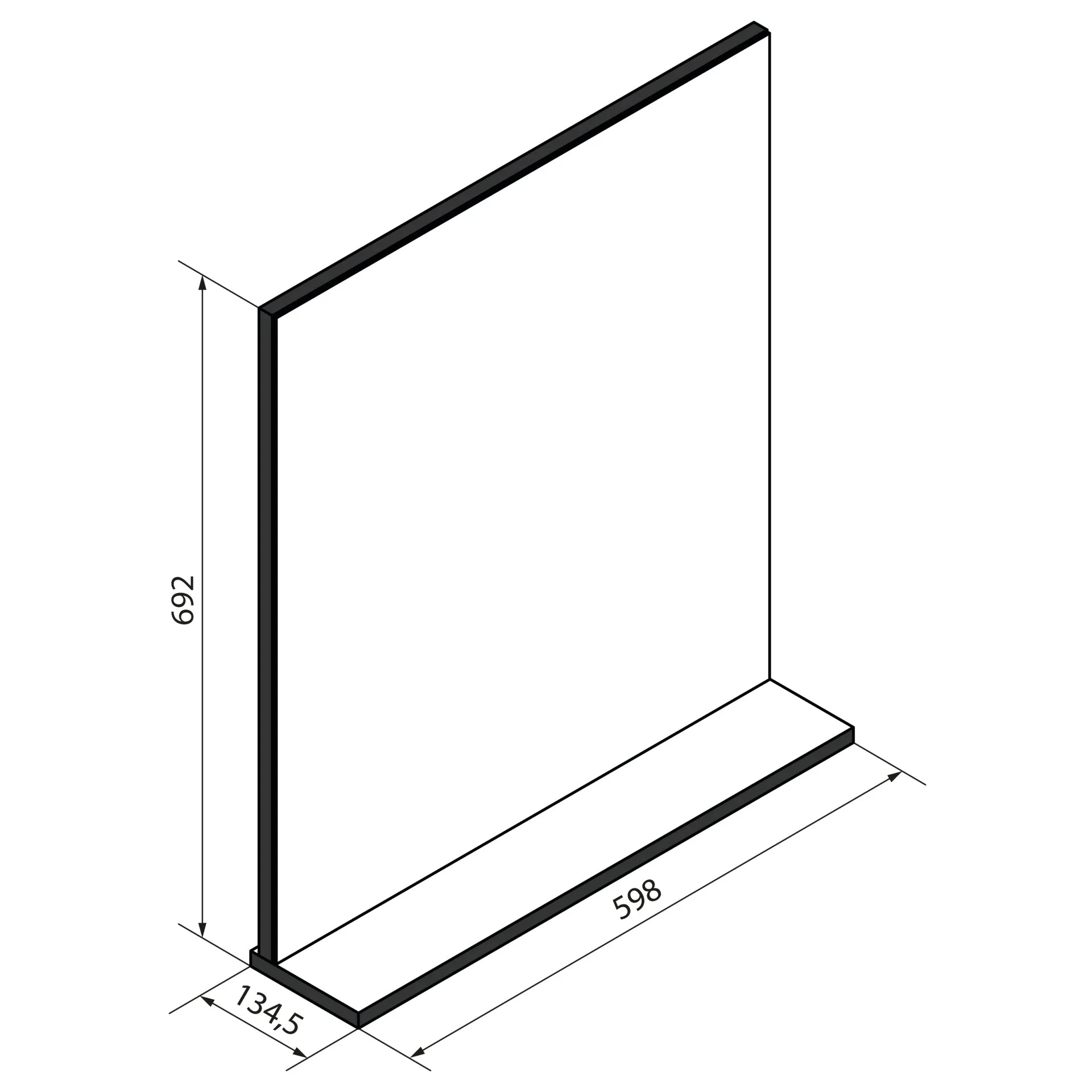 FACKELMANN TE-A Spiegel 60 cm breit, Braun hell, mit Ablage