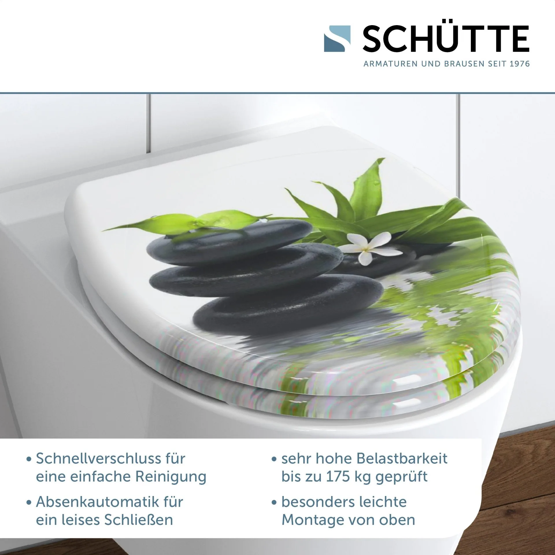 SCHÜTTE JASMIN WC-Sitz, Kunststoff, mit Absenkautomatik und Schnellverschluss