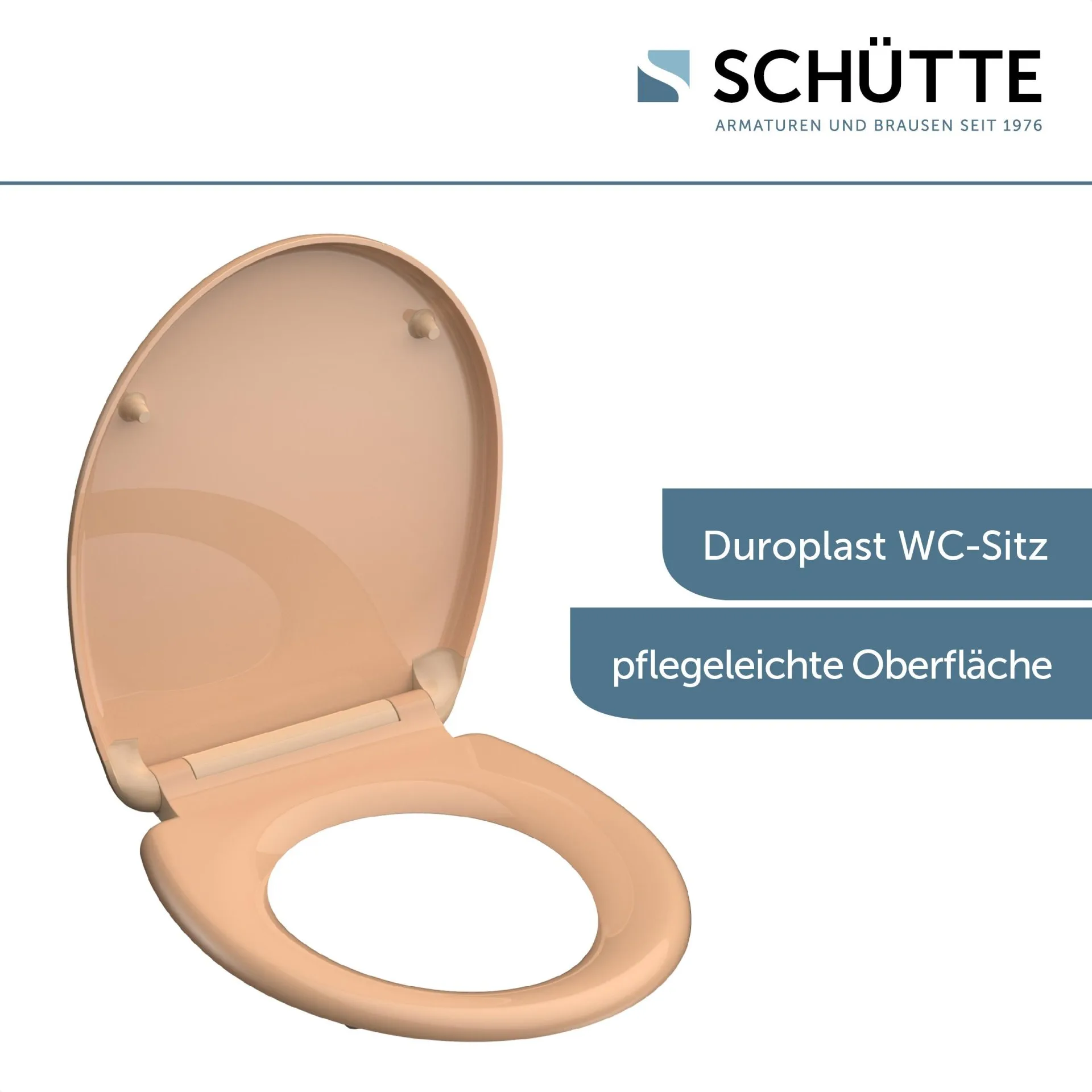 SCHÜTTE BEIGE WC-Sitz, Kunststoff, mit Absenkautomatik und Schnellverschluss