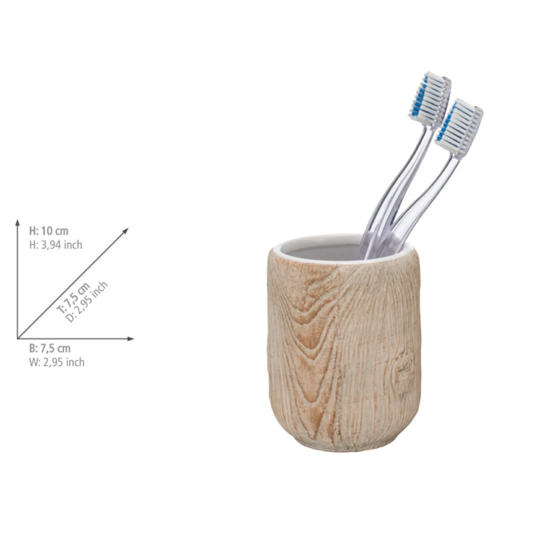 WENKO FLORIO Accessoire Set, Beige, Zahnputzbecher, Seifenspender, WC-Garnitur, Keramik