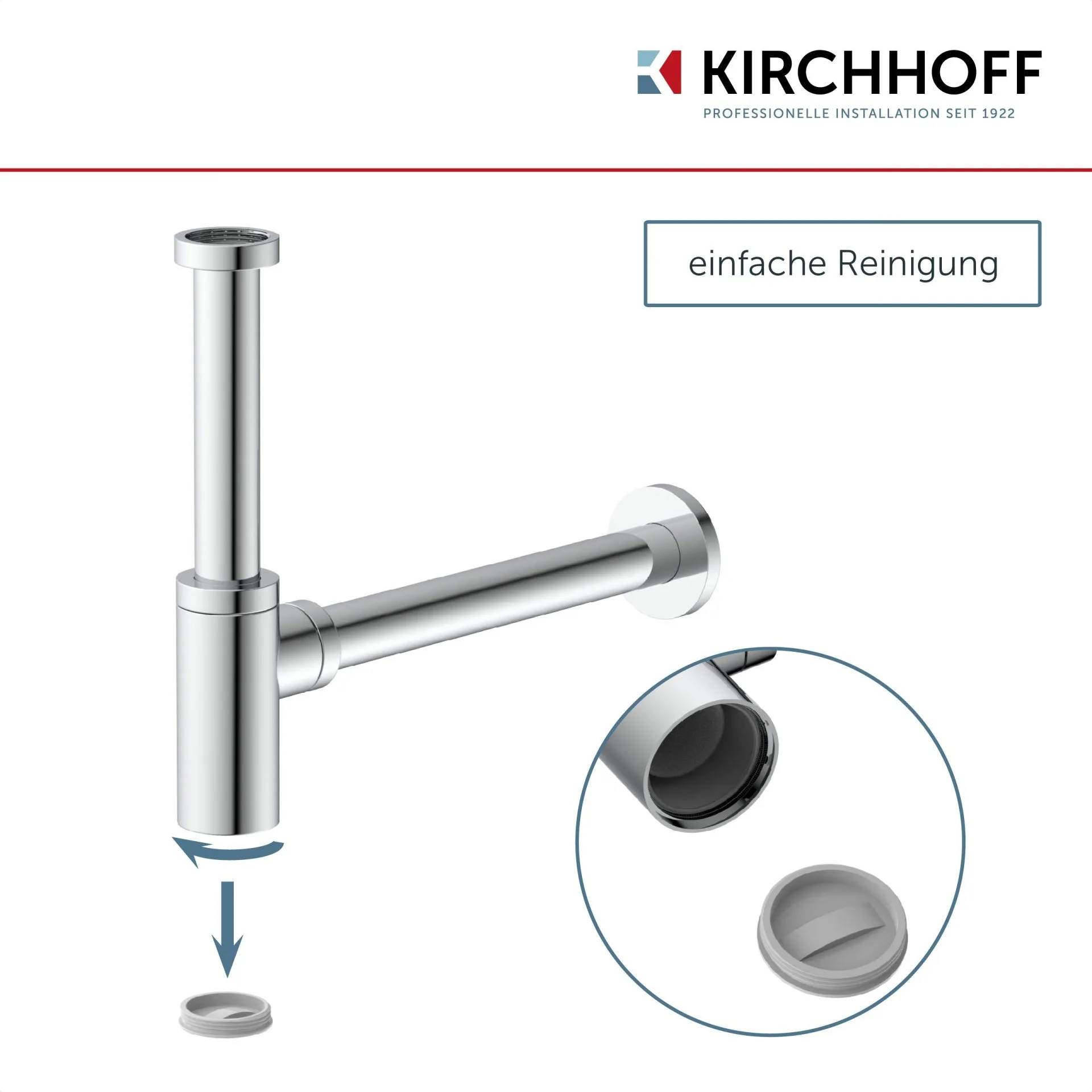 KIRCHHOFF Siphon, Chrom, 1 1/4 " x 32 mm
