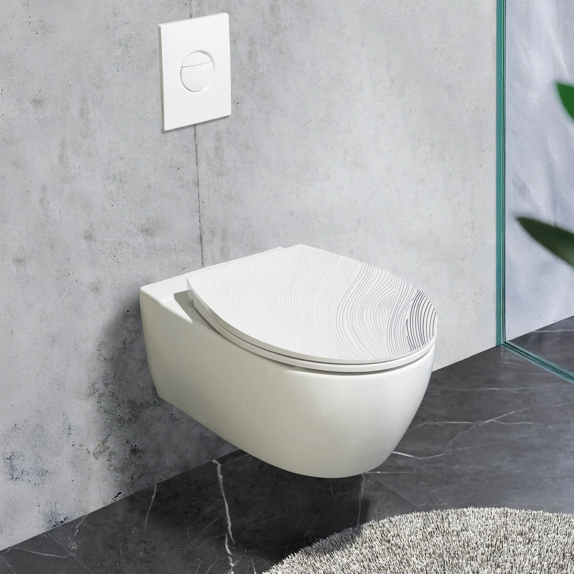 WENKO MENIN WC-Sitz, Weiß, mit Absenkautomatik