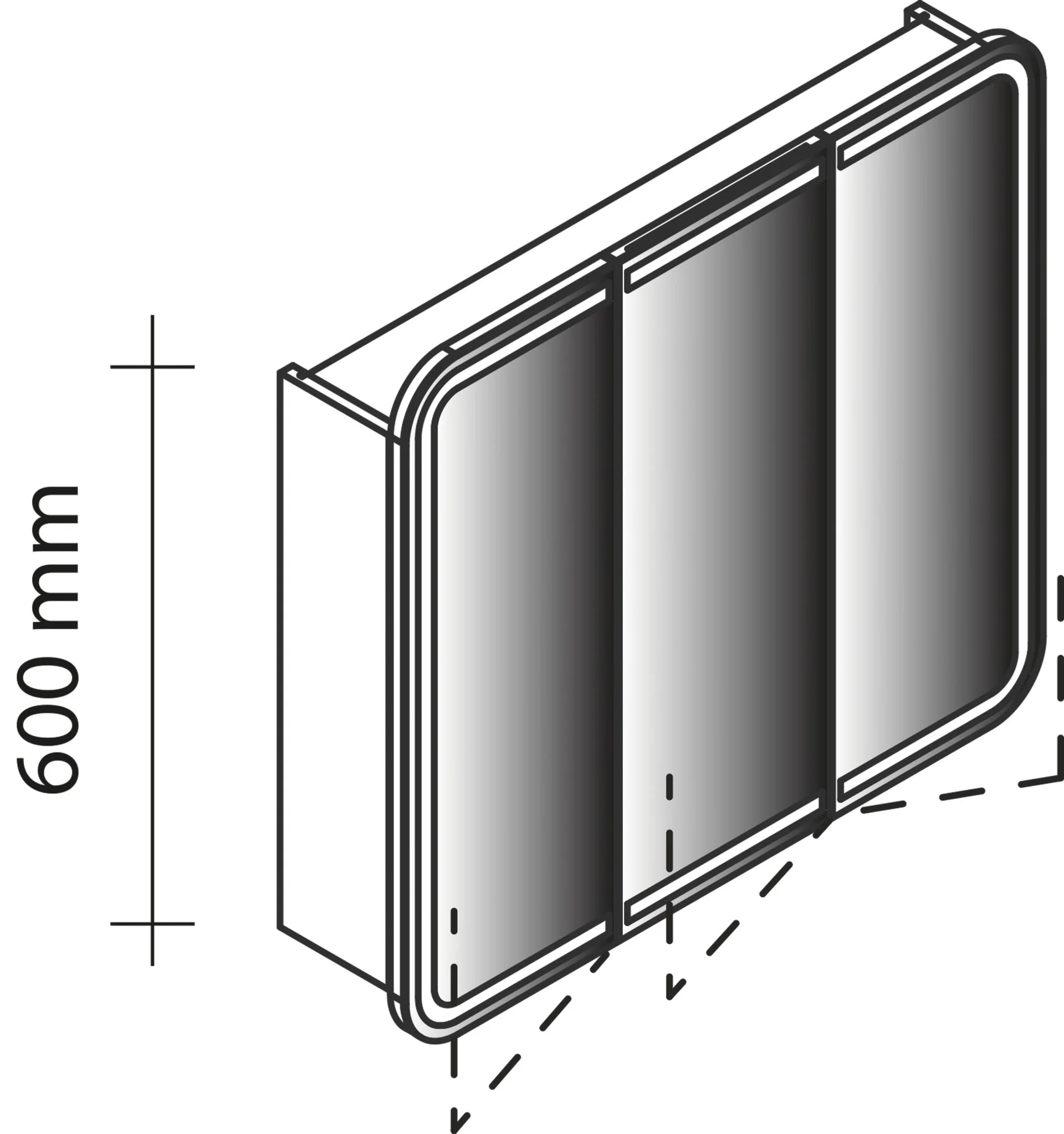 Lanzet M9 Spiegelschrank 80 cm mit umlaufender LED-Beleuchtung, Grau