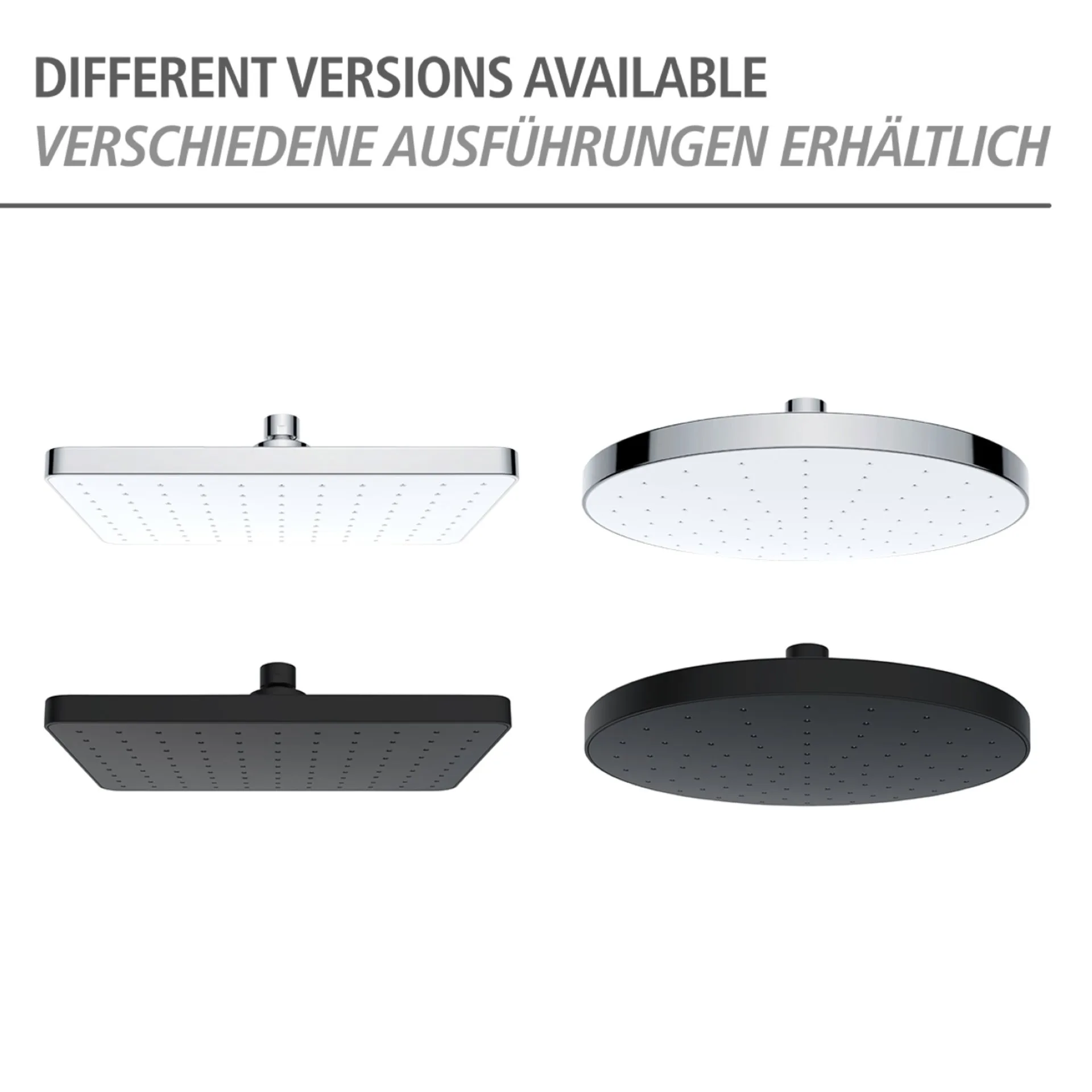 WENKO Duschkopf Regendusche 25 x 17 cm, Chrom/Weiß, mit Automatischer Reinigungsfunktion