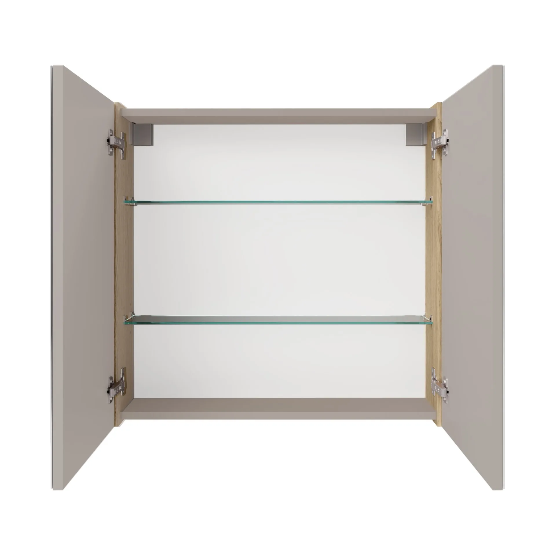 FACKELMANN COMPACT LINE Spiegelschrank 70 cm breit, Braun hell