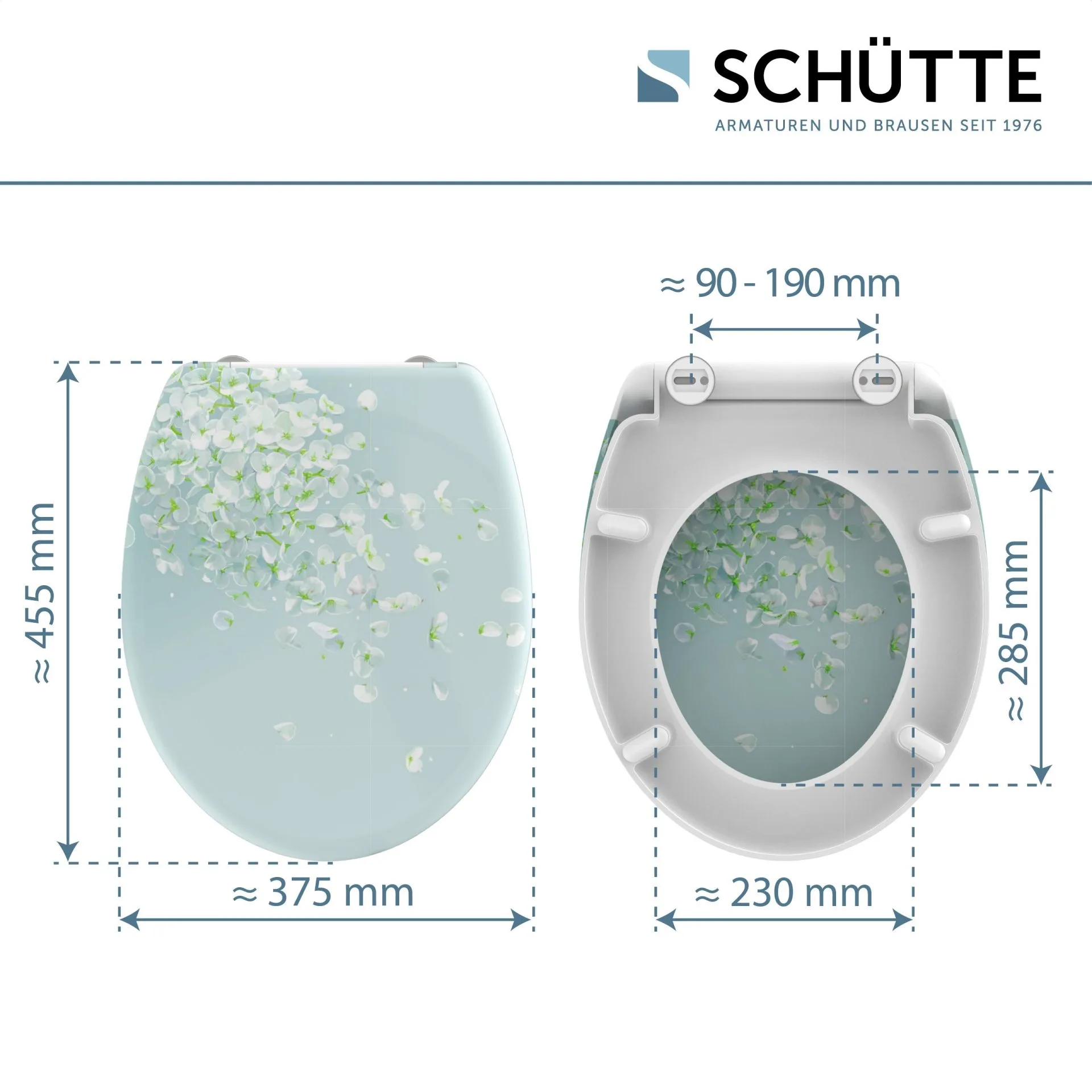 SCHÜTTE FLOWER IN THE WIND WC-Sitz, Kunststoff, mit Absenkautomatik und Schnellverschluss
