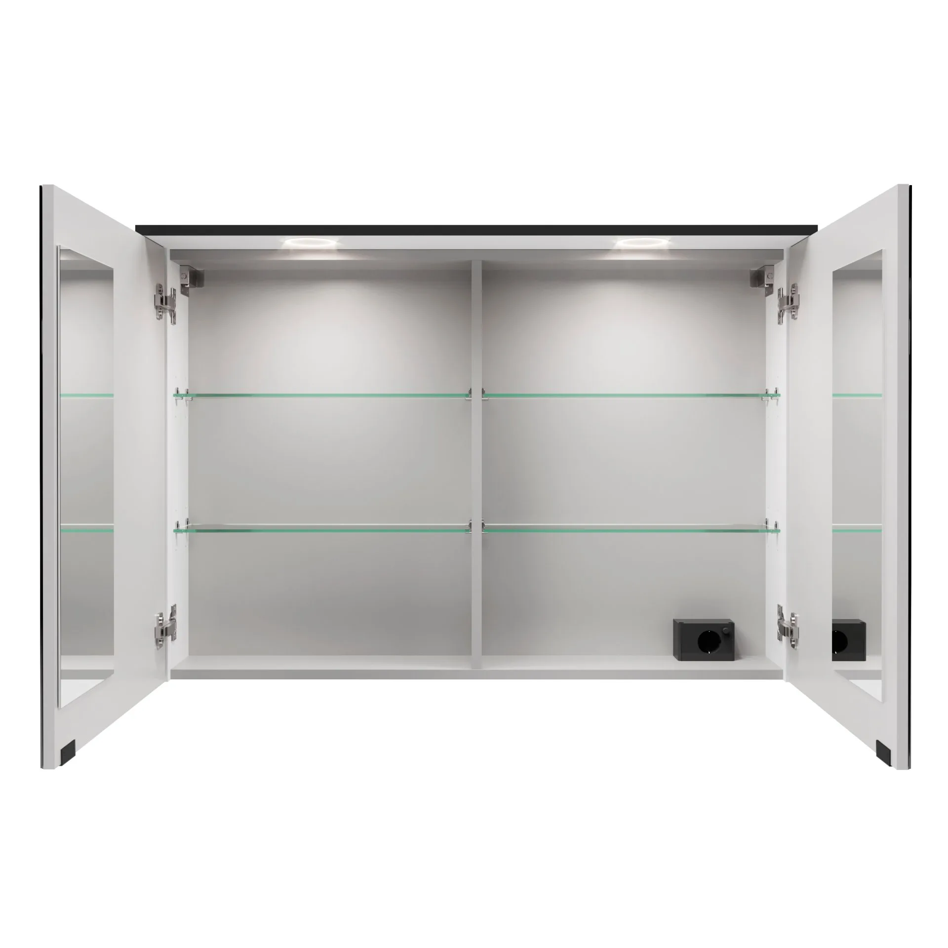 FACKELMANN FLAIR LED Spiegelschrank 100 cm breit, Weiß/Anthrazit