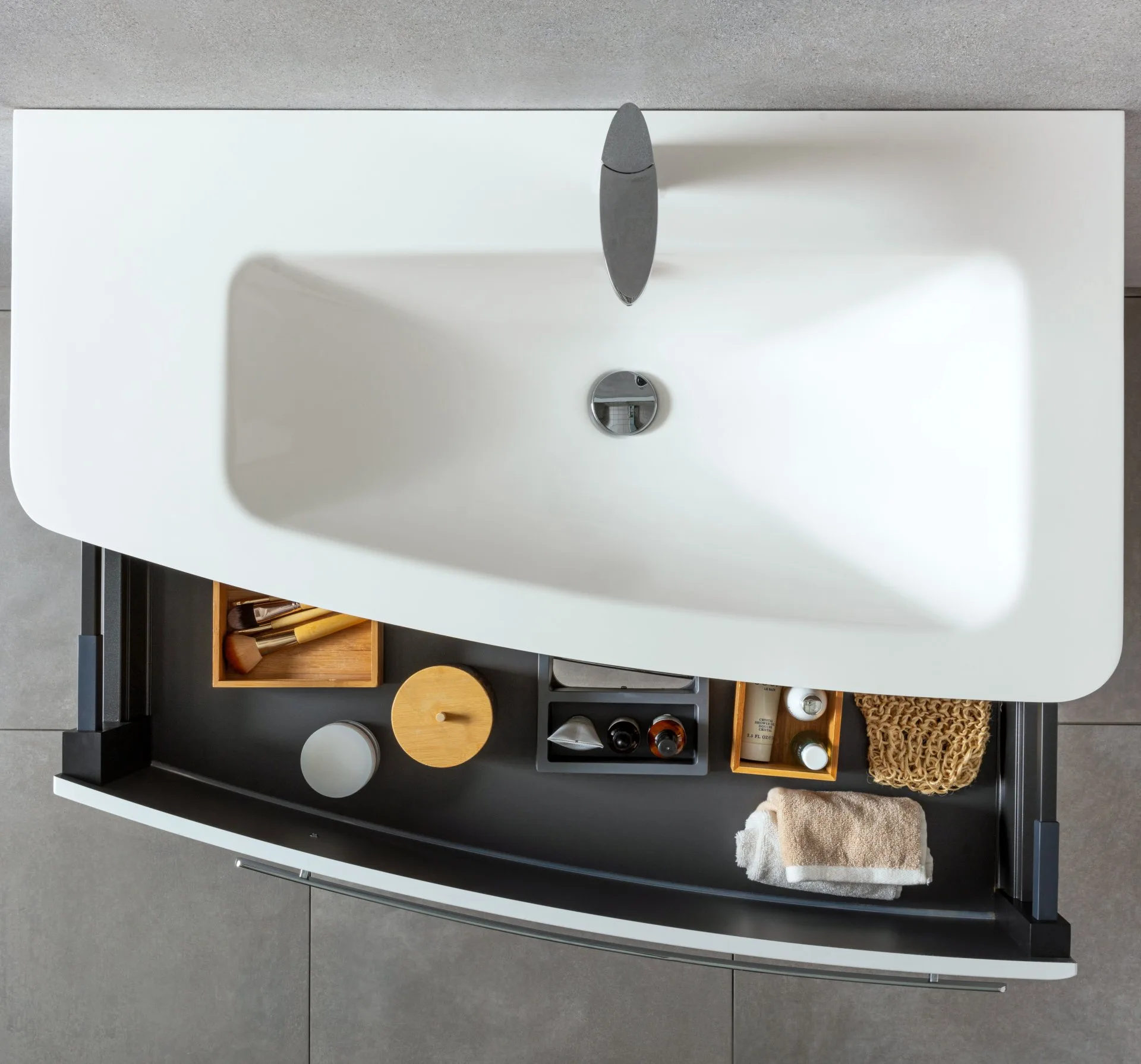 CLASSICO Waschbecken Mineralguss links weiß