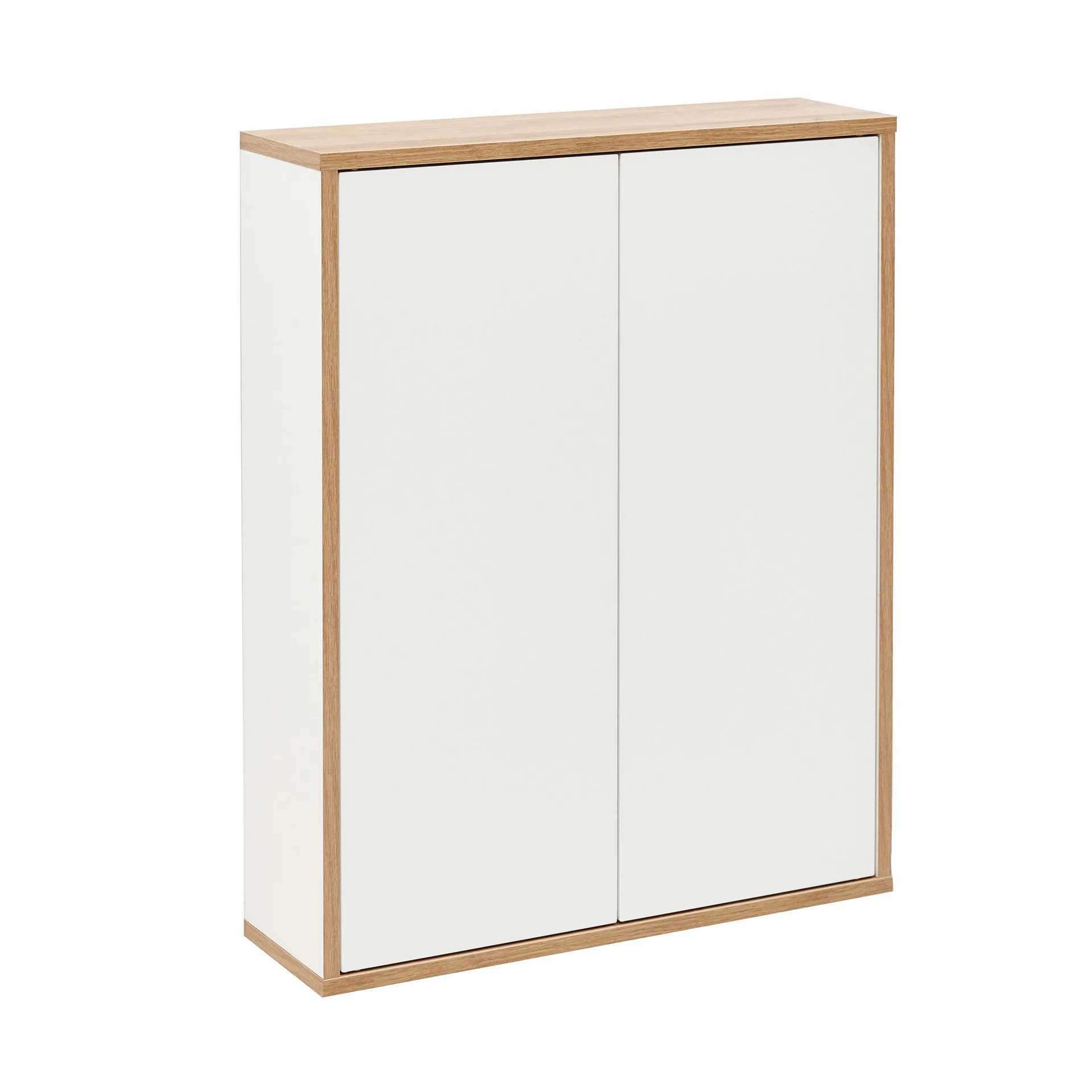 FACKELMANN FINN Doppel Hängeschrank 60 cm breit, Braun hell/Weiß