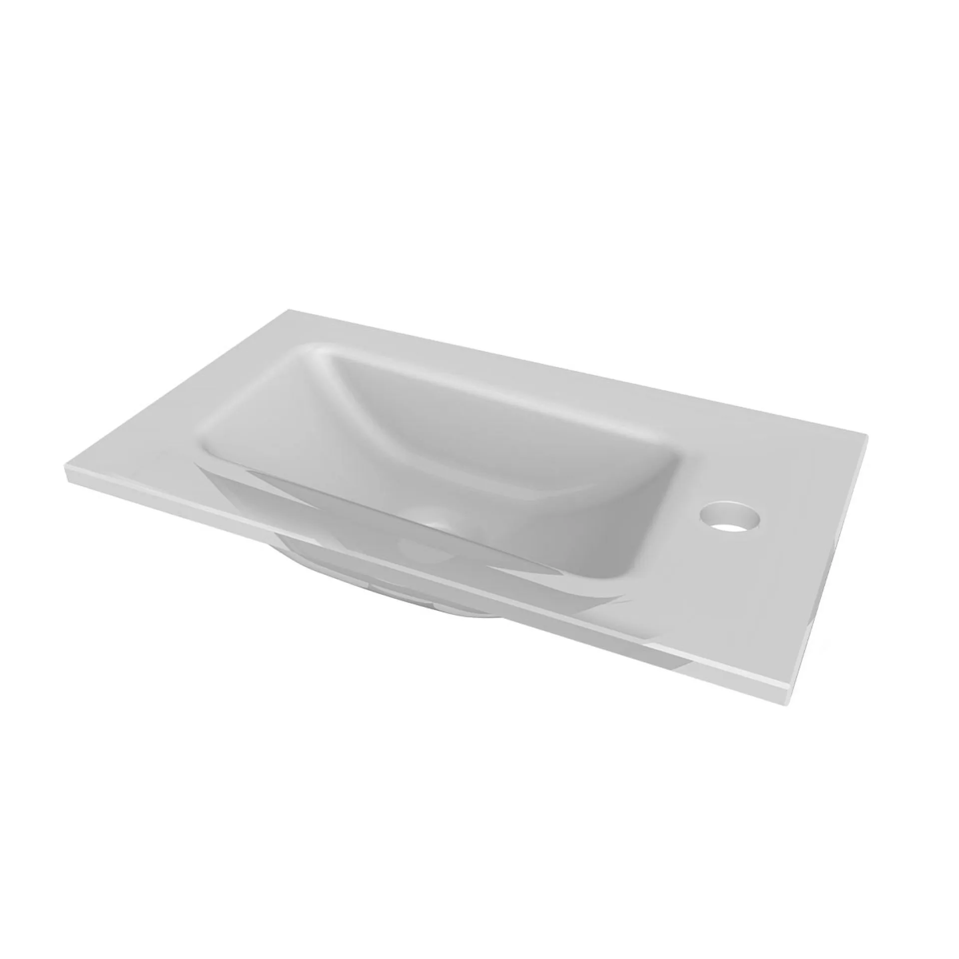 FACKELMANN SBC SCENO Gäste WC Waschtisch Set 45 cm breit, Weiß, Waschbecken Glas Weiß, Türanschlag links