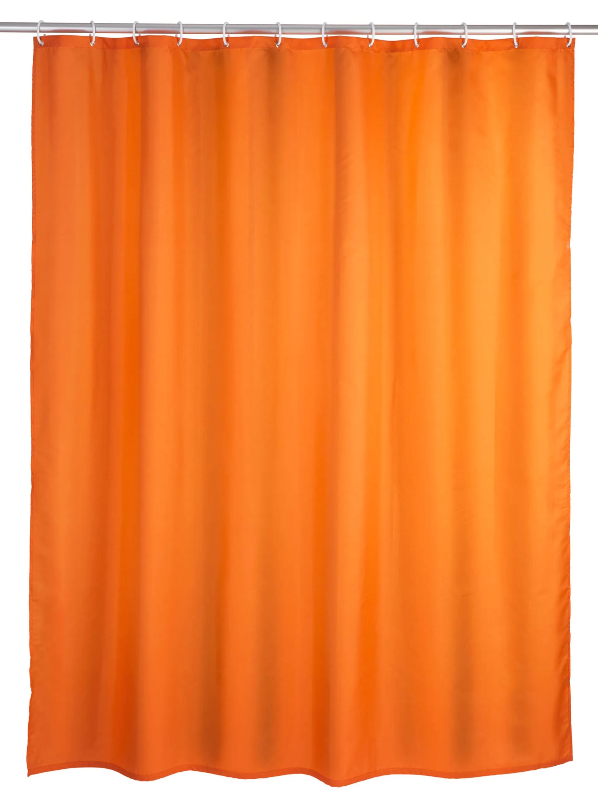 WENKO UNI Duschvorhang 180 x 200 cm, Orange, waschbar