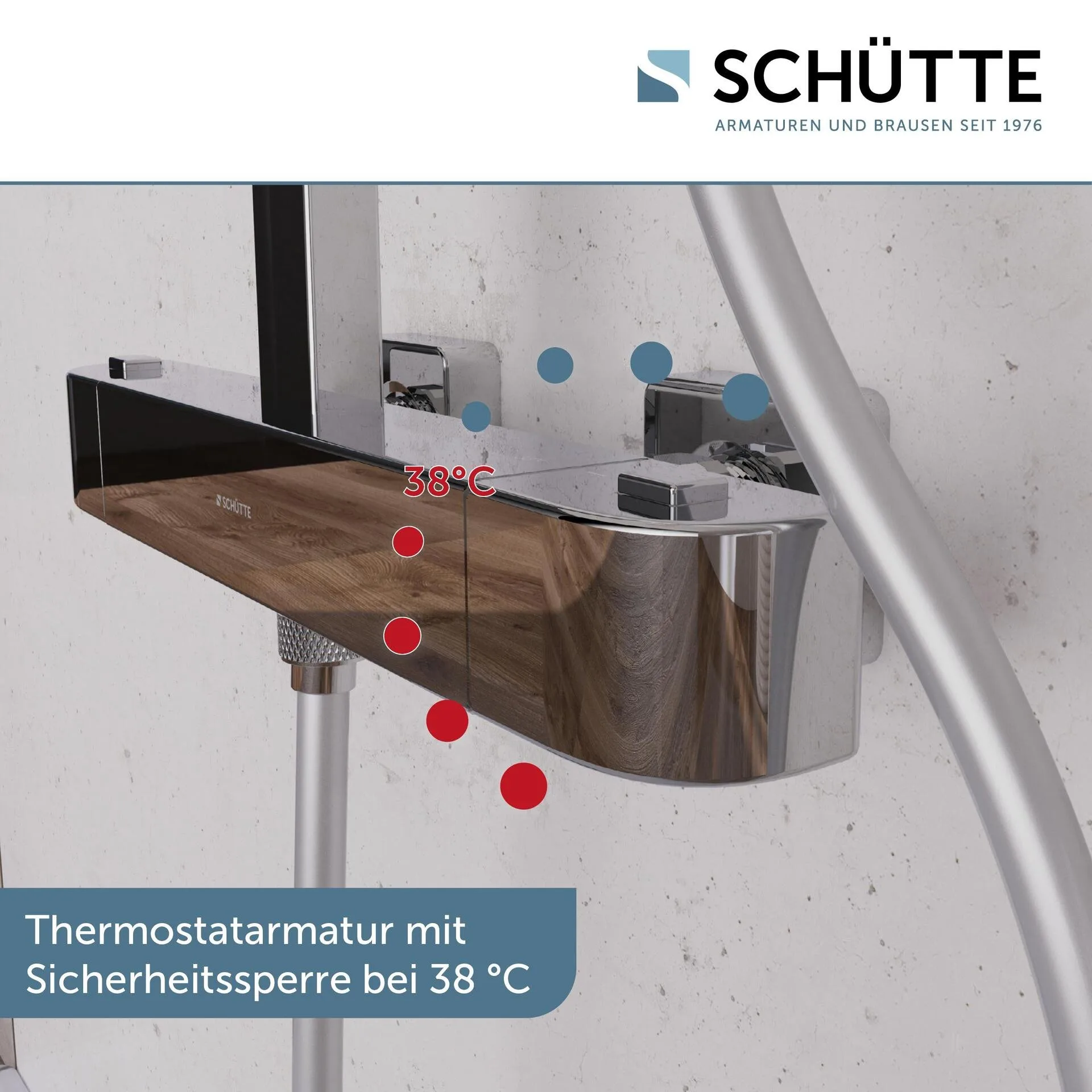 SCHÜTTE GRAN CANARIA Überkopf-Brauseset, Chrom, mit Thermostatarmatur