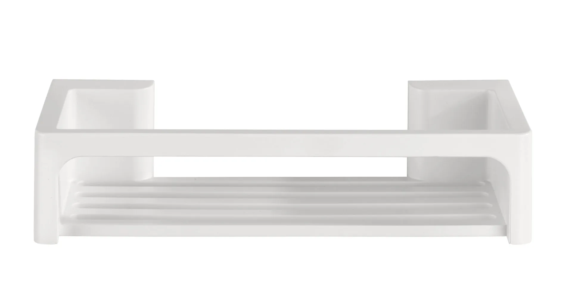 WENKO BRALIA Duschablage, Weiß, 2er Set, Befestigen ohne bohren, Power-Loc®