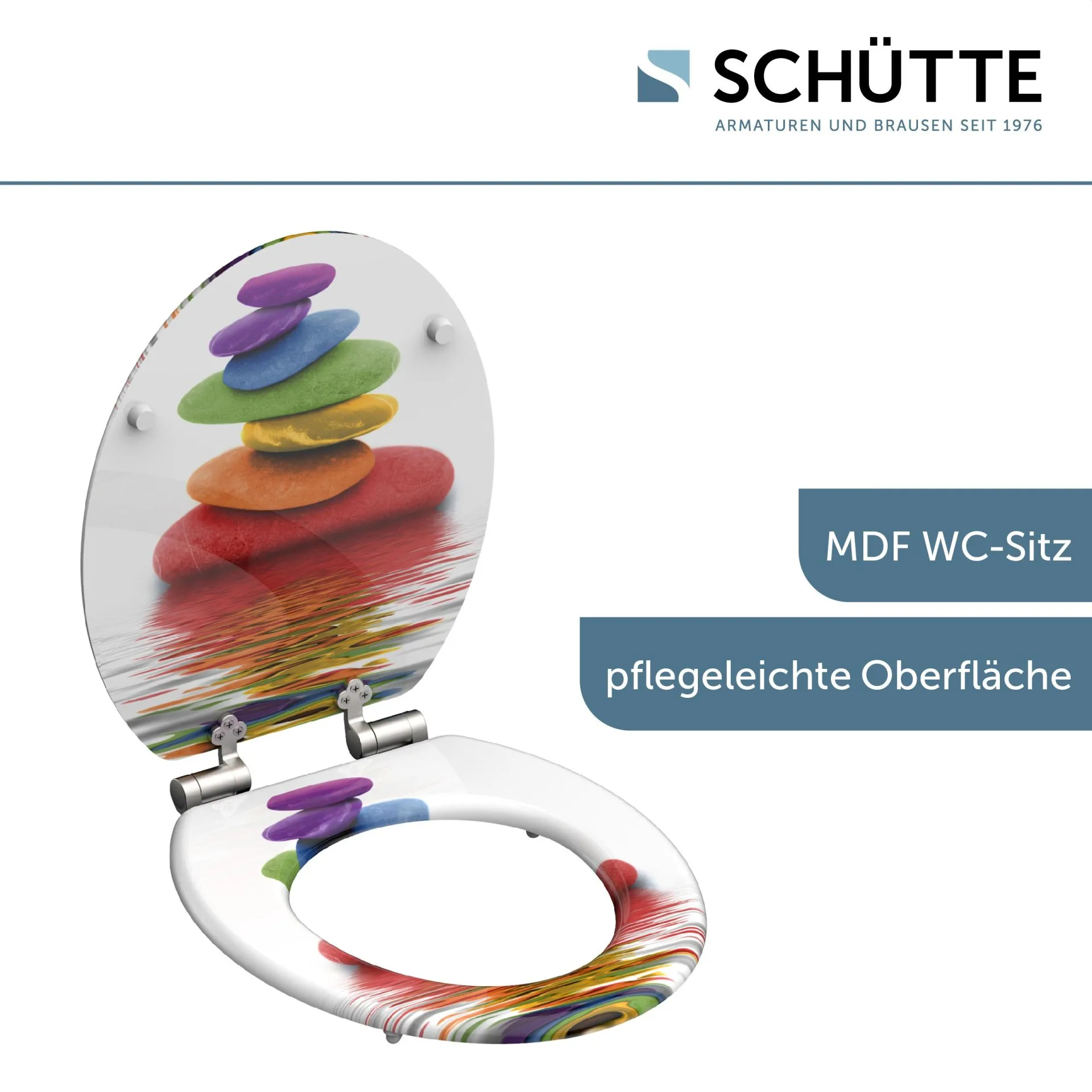 SCHÜTTE COLORFUL STONES, WC-Sitz, mit Absenkautomatik