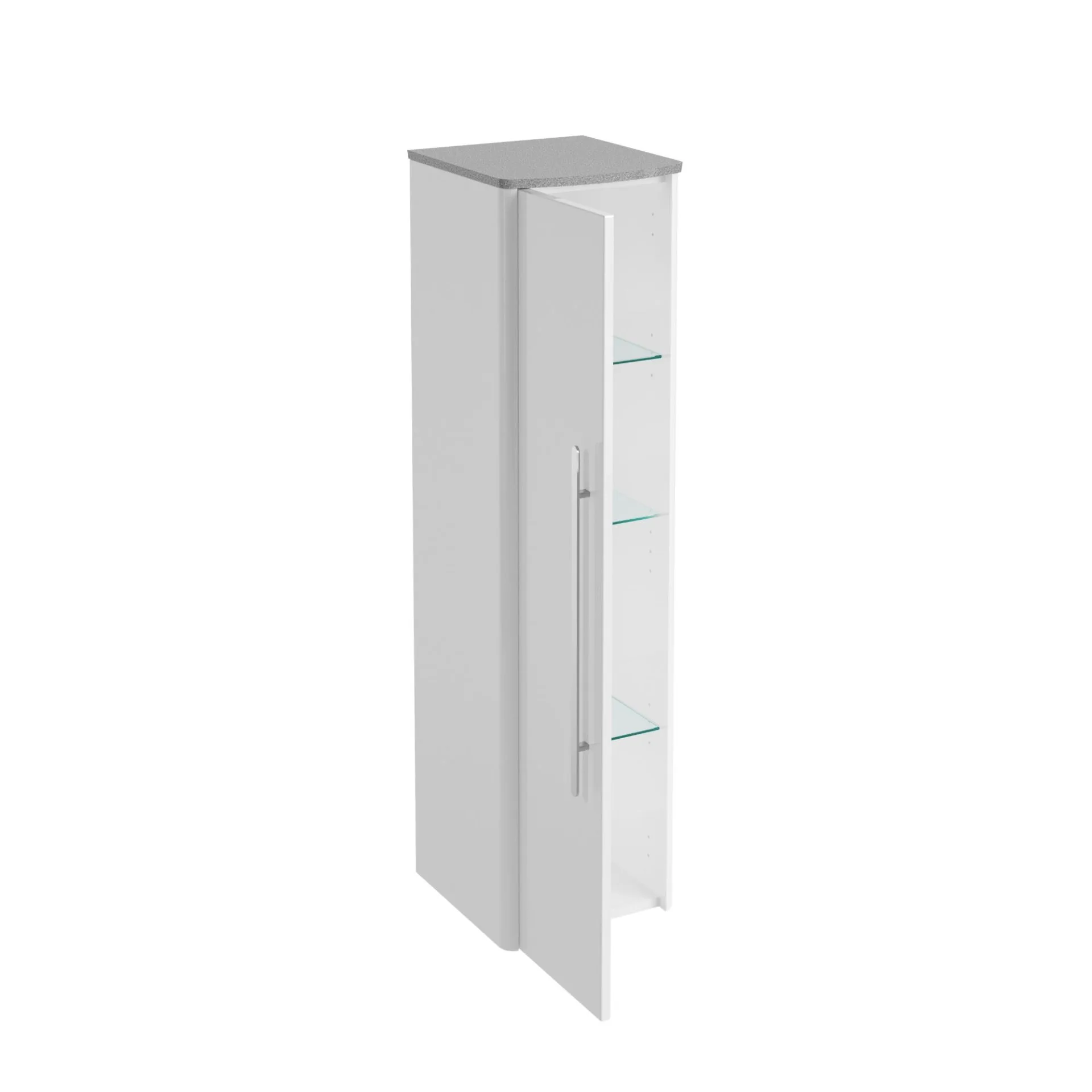 Lanzet CLASSICO Midischrank, Weiß/Grau-Metallic, links