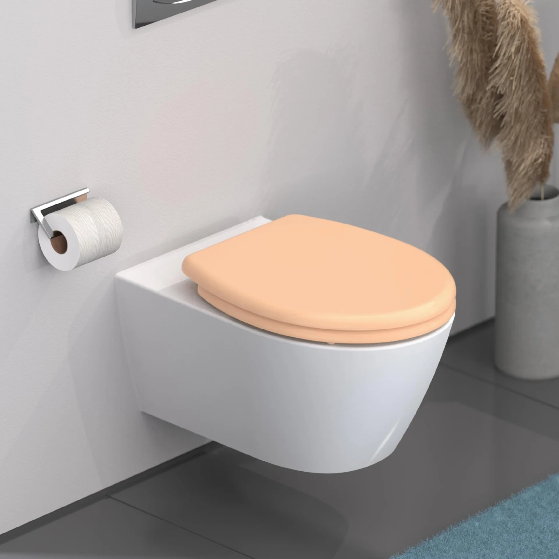 SCHÜTTE BEIGE WC-Sitz, Kunststoff, mit Absenkautomatik und Schnellverschluss