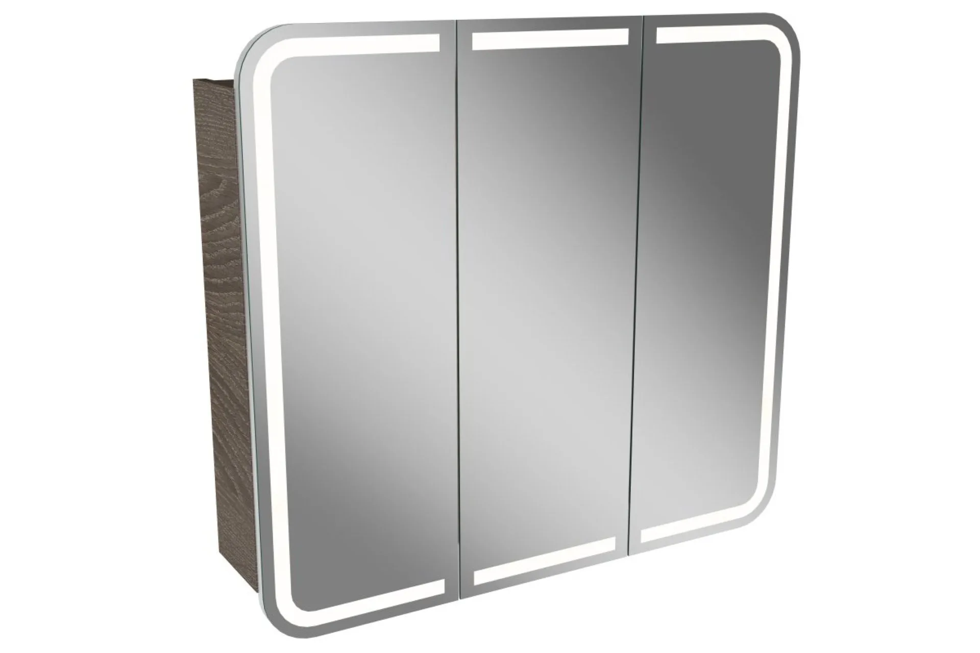 LANZET M9 LED Spiegelschrank 80 cm breit, Braun dunkel
