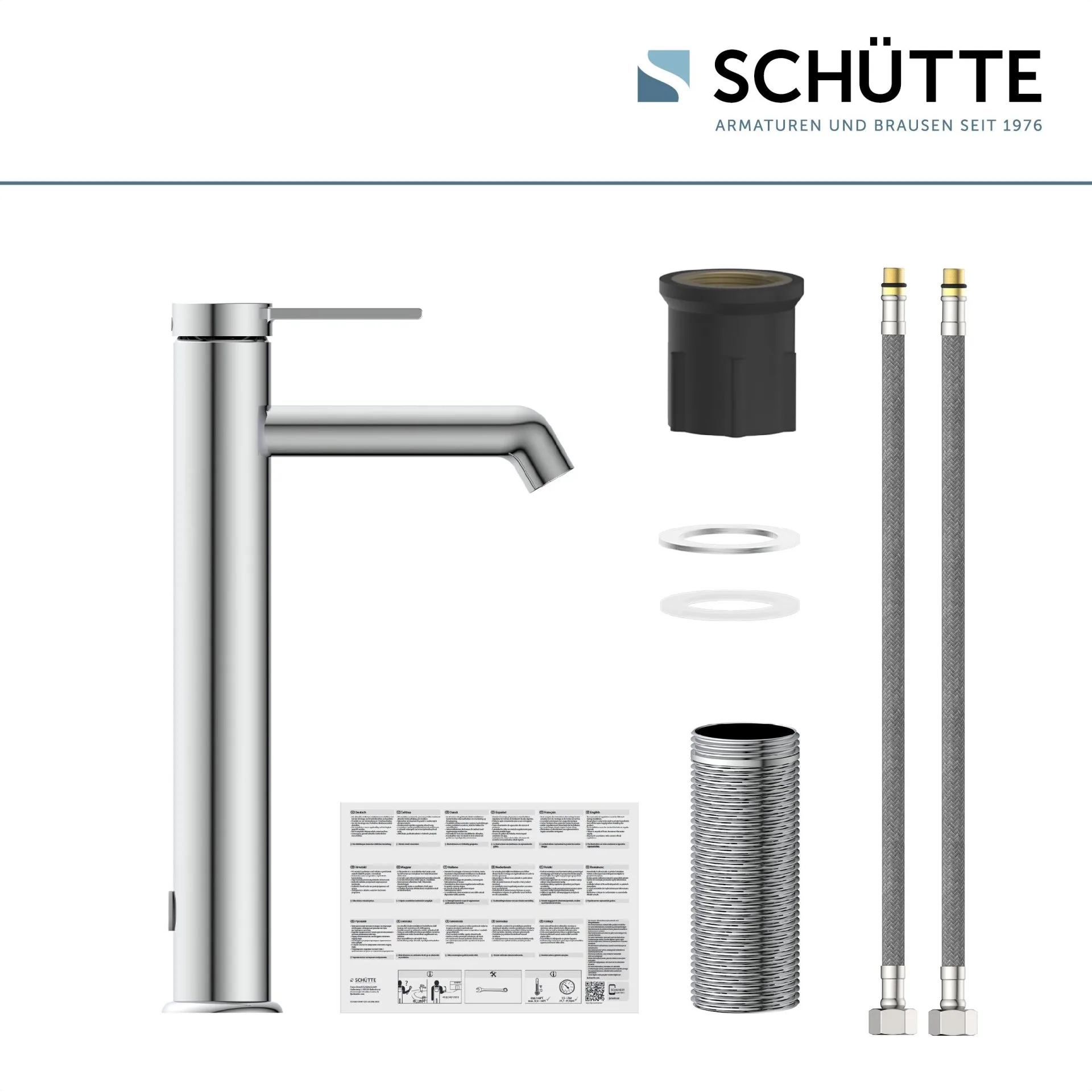 SCHÜTTE LOS ANGELES Waschtischarmatur, Chrom, für Aufsatzwaschbecken