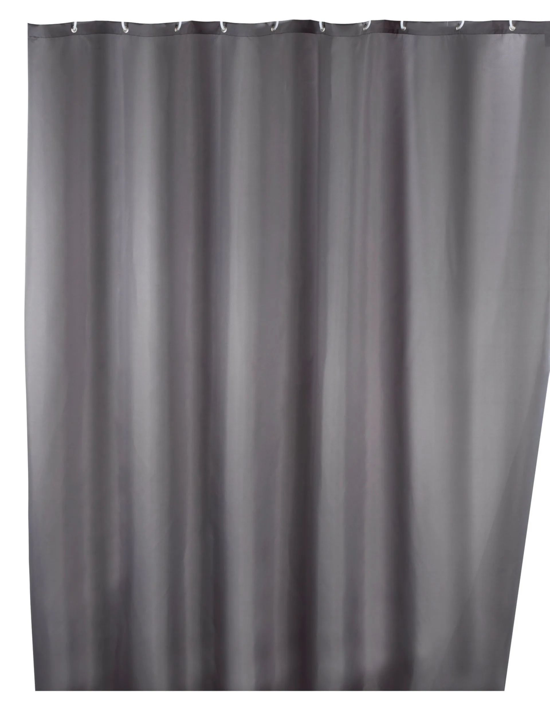 WENKO UNI Duschvorhang 180 x 200 cm, Grau, waschbar
