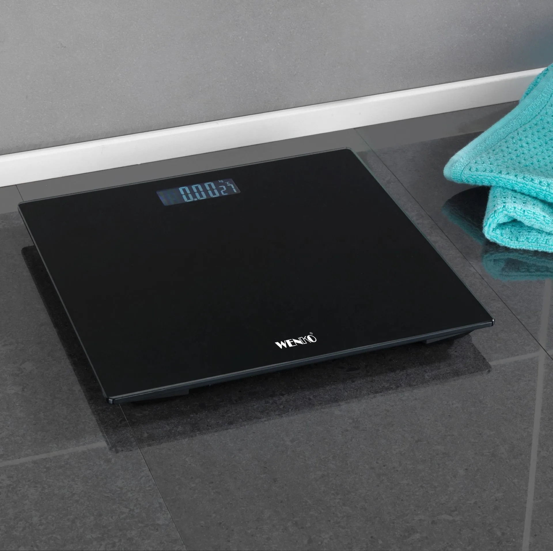 WENKO LCD Personenwaage, Schwarz, digital, bis 150 kg