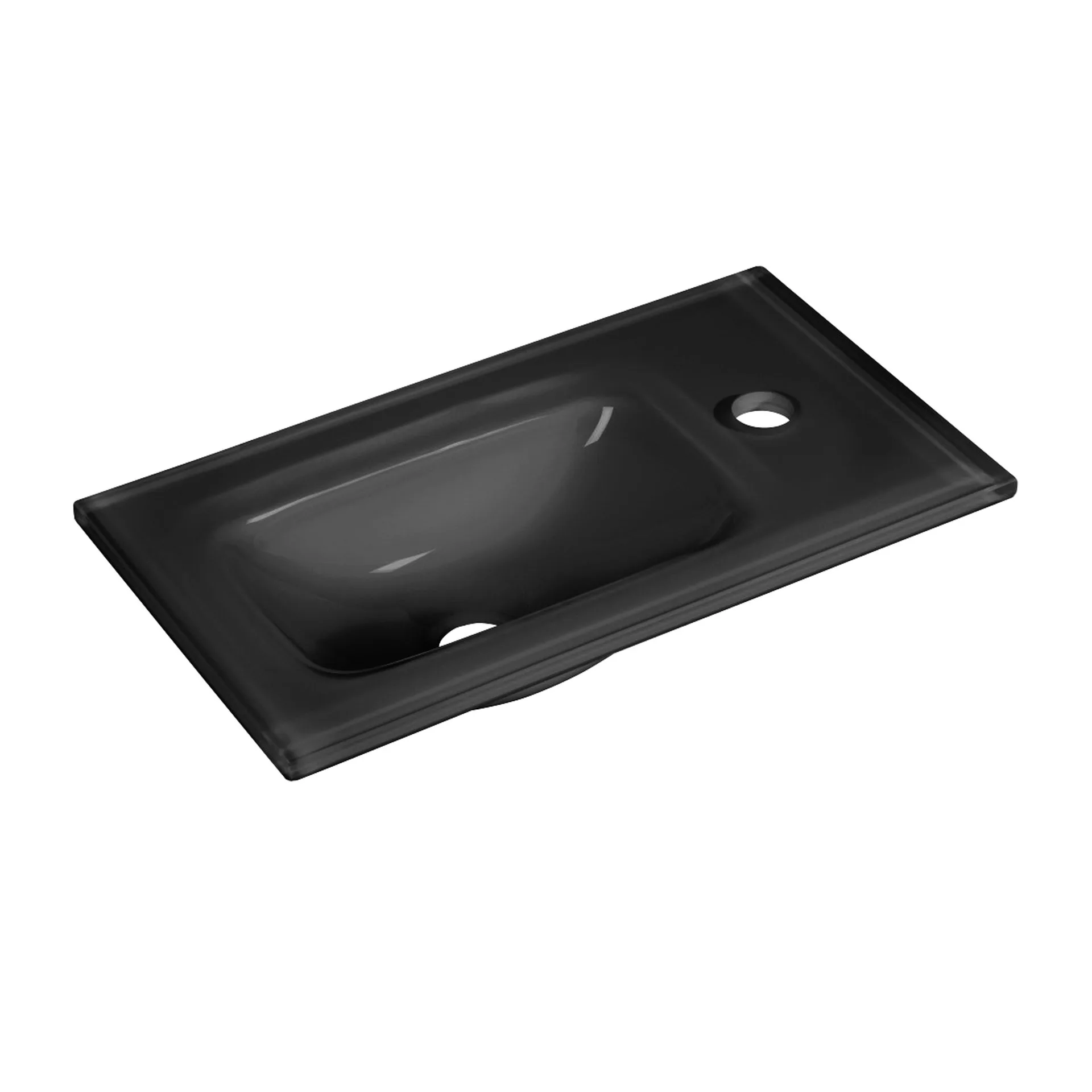 FACKELMANN Waschbecken 45 cm breit, Anthrazit, Glas