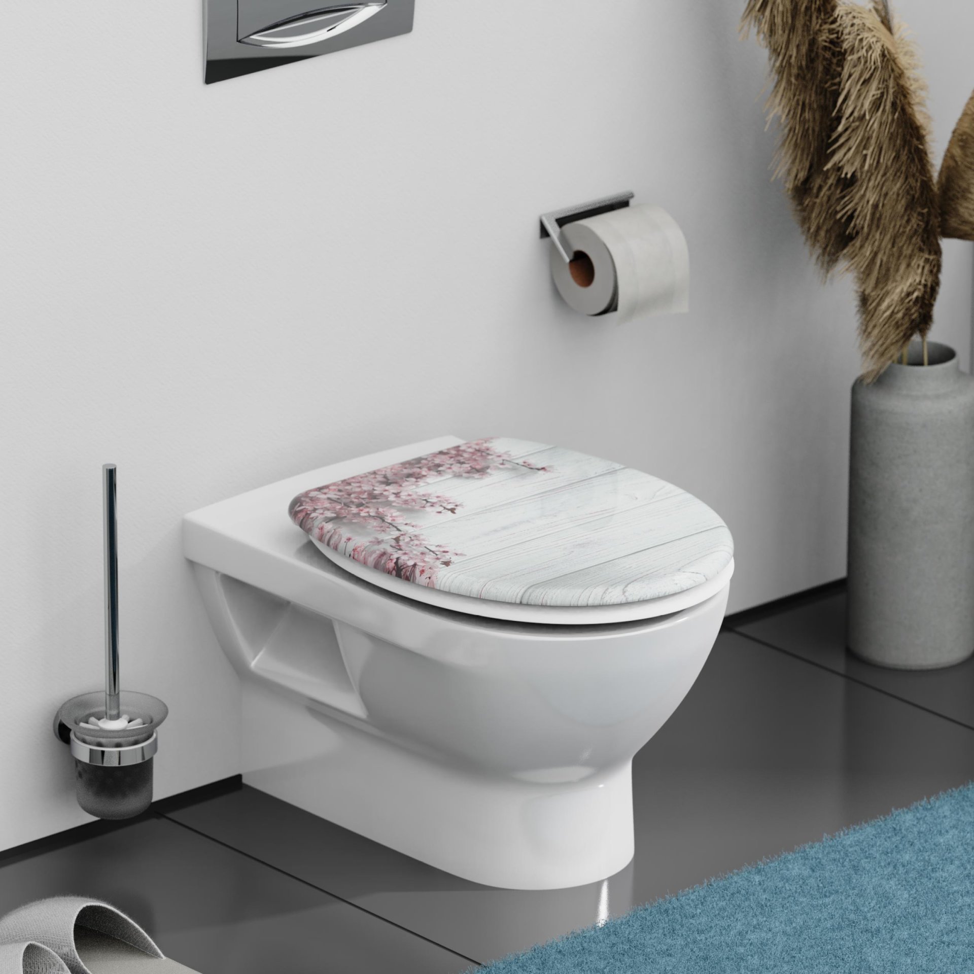 SCHÜTTE FLOWERS AND WOOD WC-Sitz, Kunststoff, mit Absenkautomatik