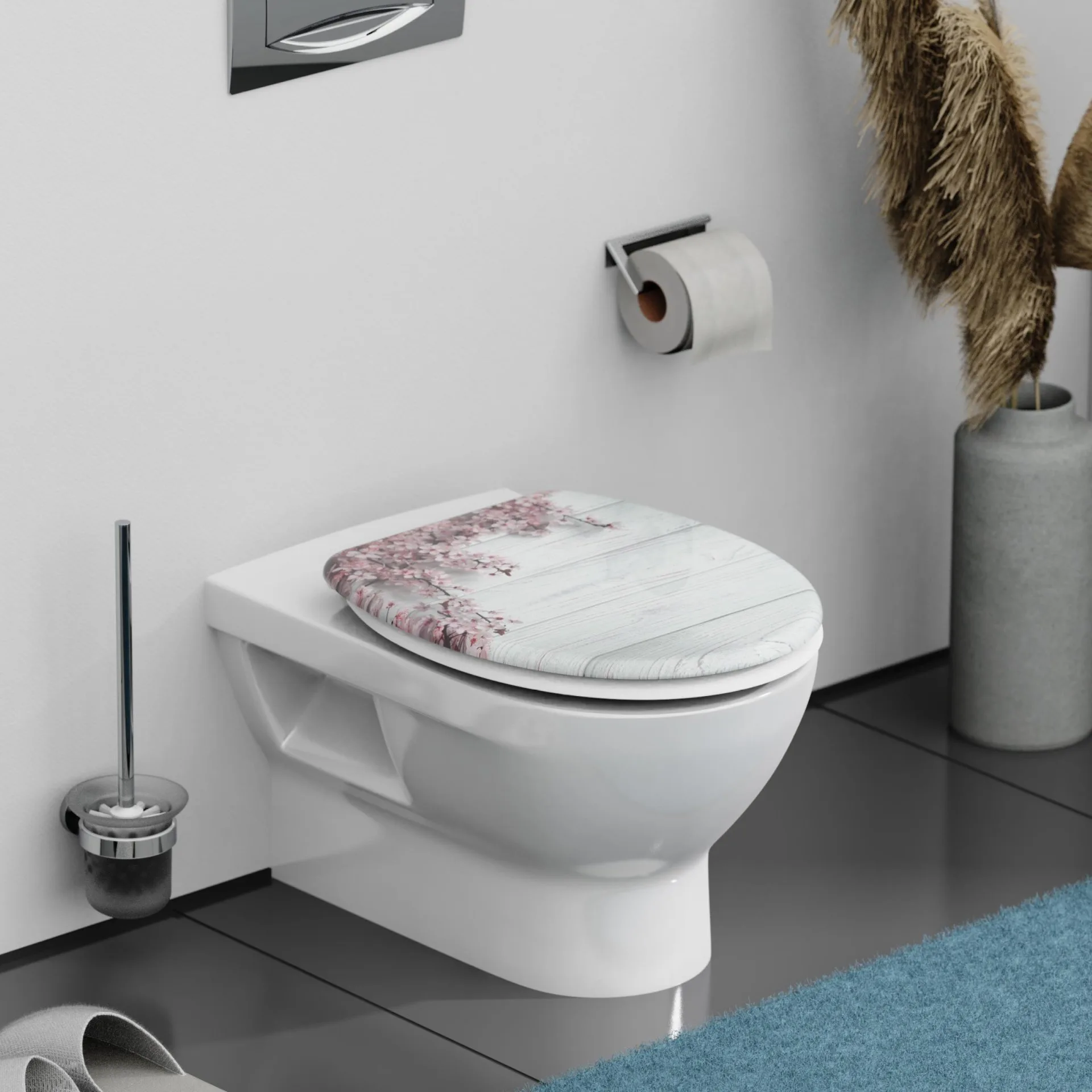 SCHÜTTE FLOWERS AND WOOD WC-Sitz, Kunststoff, mit Absenkautomatik