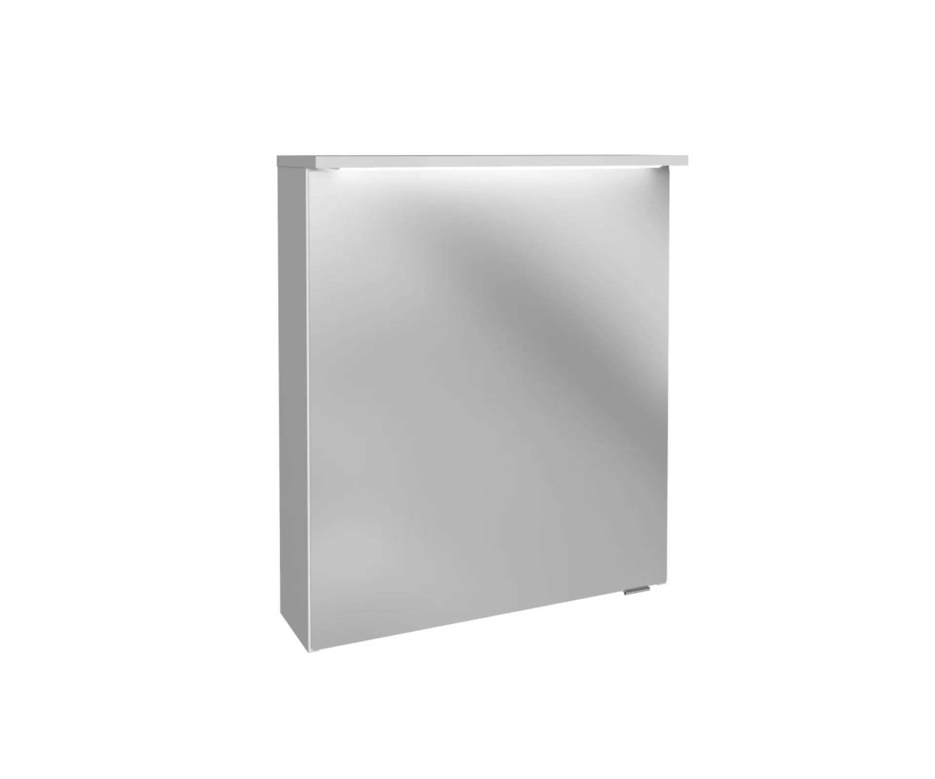 FACKELMANN OXFORD Badmöbel Set 5-teilig 60 cm breit, Weiß, Aufsatzwaschbecken Keramik Weiß + LED Spiegelschrank + Waschtischplatte