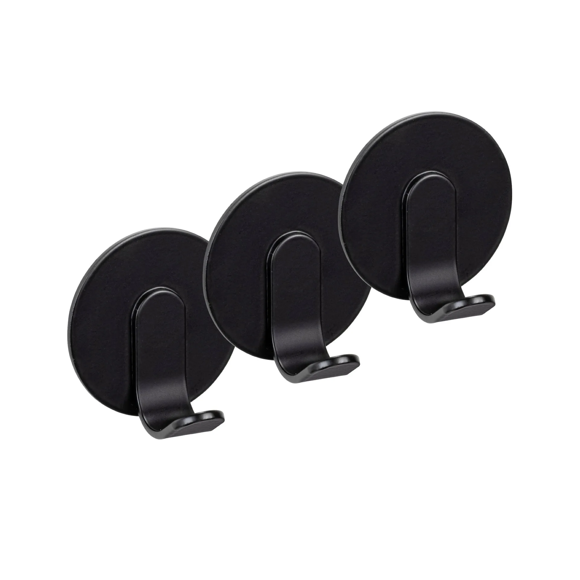 WENKO BIVIO Handtuchhaken, Schwarz matt, 3er Set, Aluminium