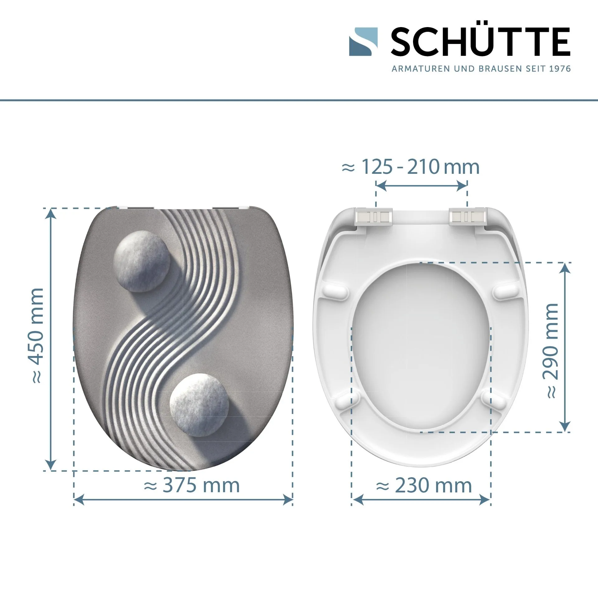 SCHÜTTE YING UND YANG WC-Sitz, Kunststoff, mit Absenkautomatik