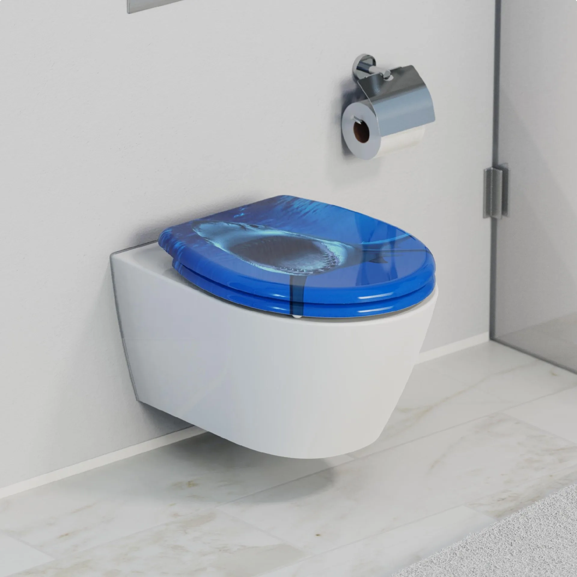 SCHÜTTE SHARK WC-Sitz, Kunststoff, mit Absenkautomatik und Schnellverschluss
