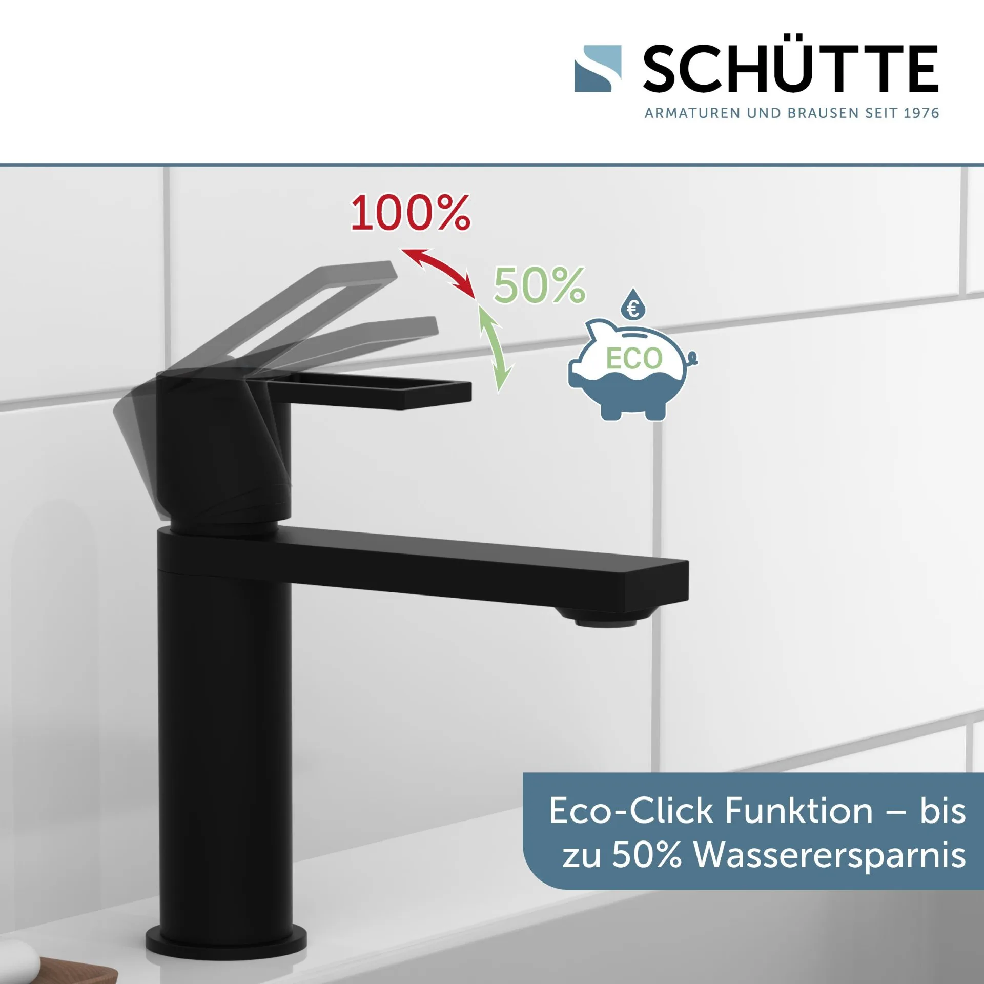 SCHÜTTE MANHATTAN Waschtischarmatur, Schwarz matt