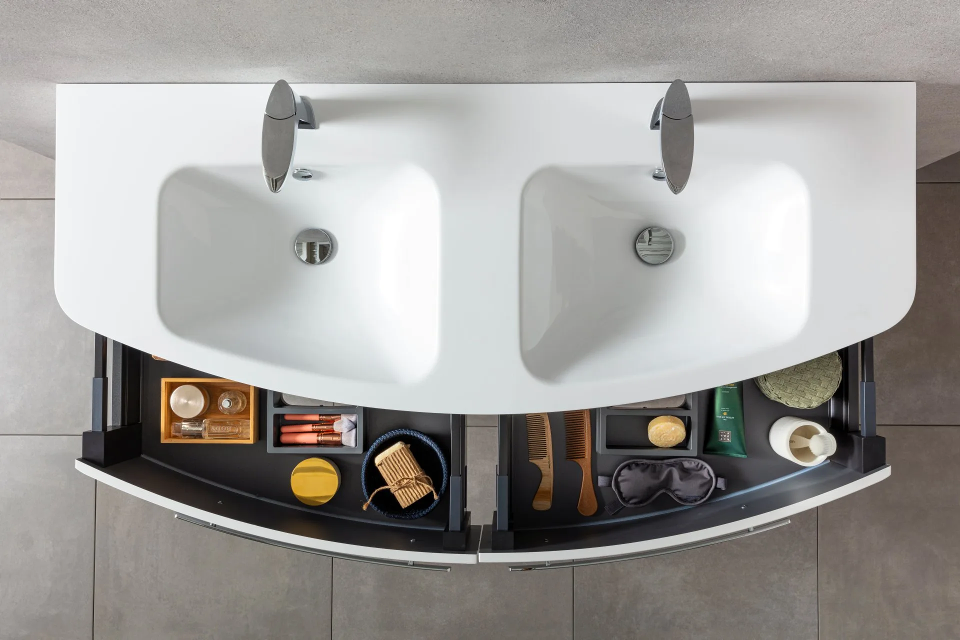 CLASSICO Doppel-Waschtisch  Mineralguss  weiß, 139 cm