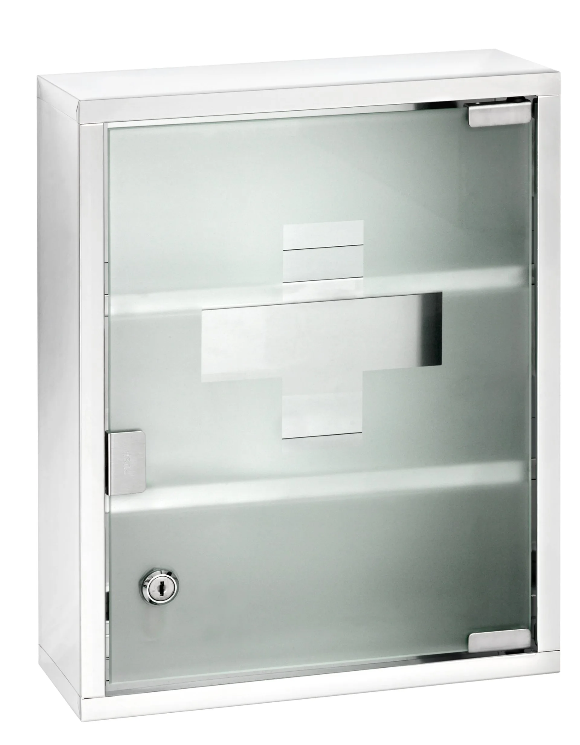 WENKO Medikamentenschrank 30 cm breit, Silber, 3 Fächer