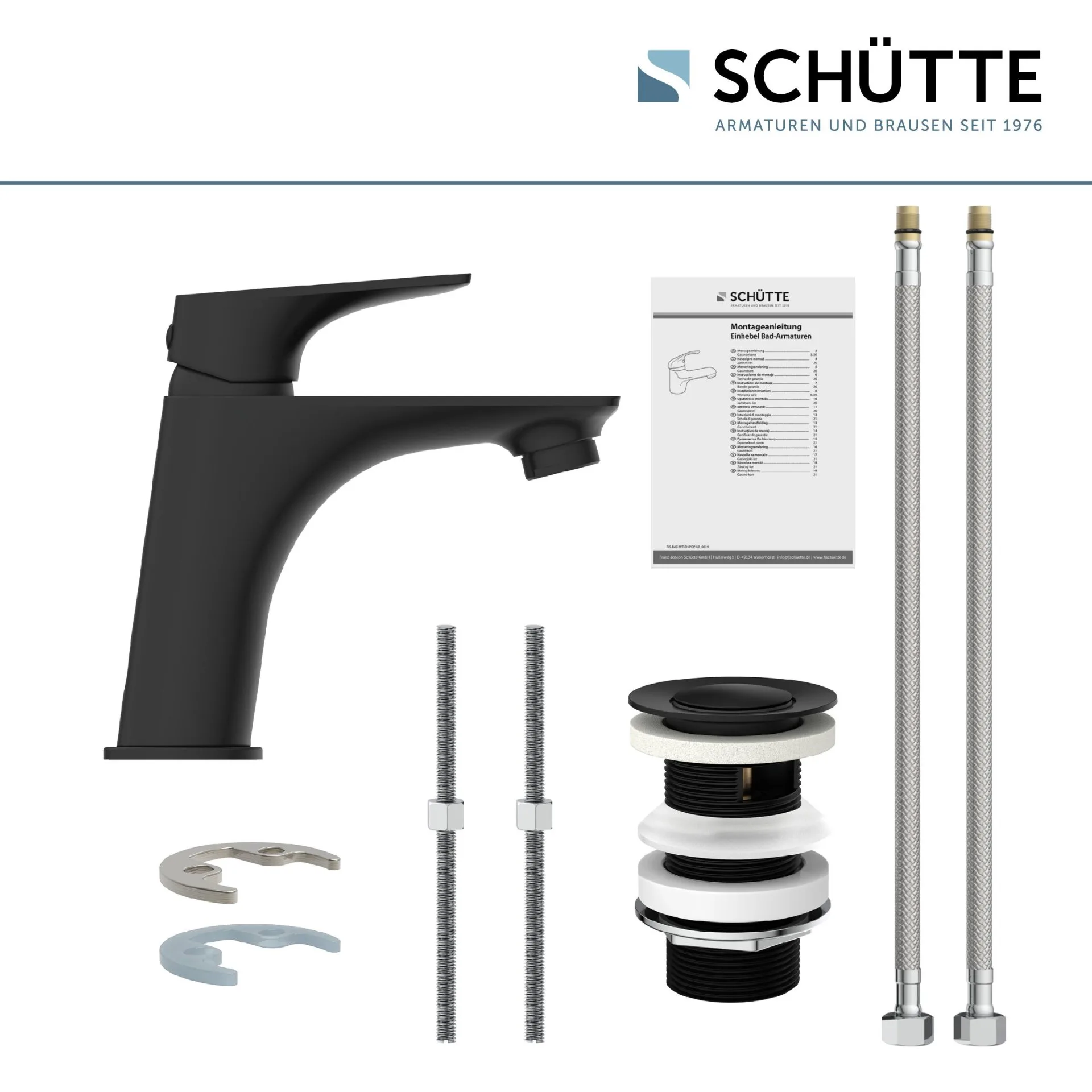 SCHÜTTE BOSTON Waschtischarmatur, Schwarz matt