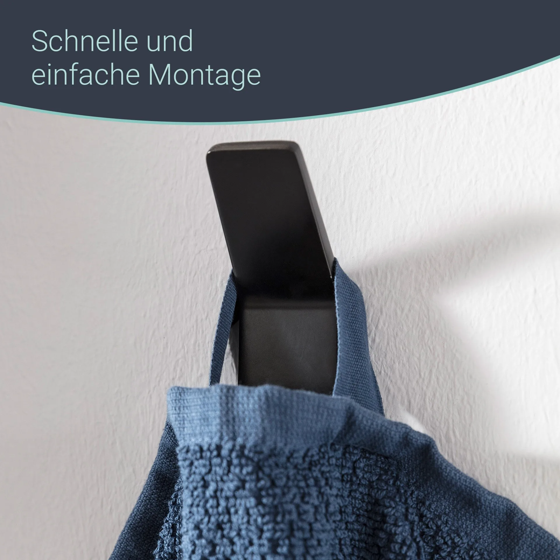 BadeDu SIRIUS Handtuchhaken Schwarz matt