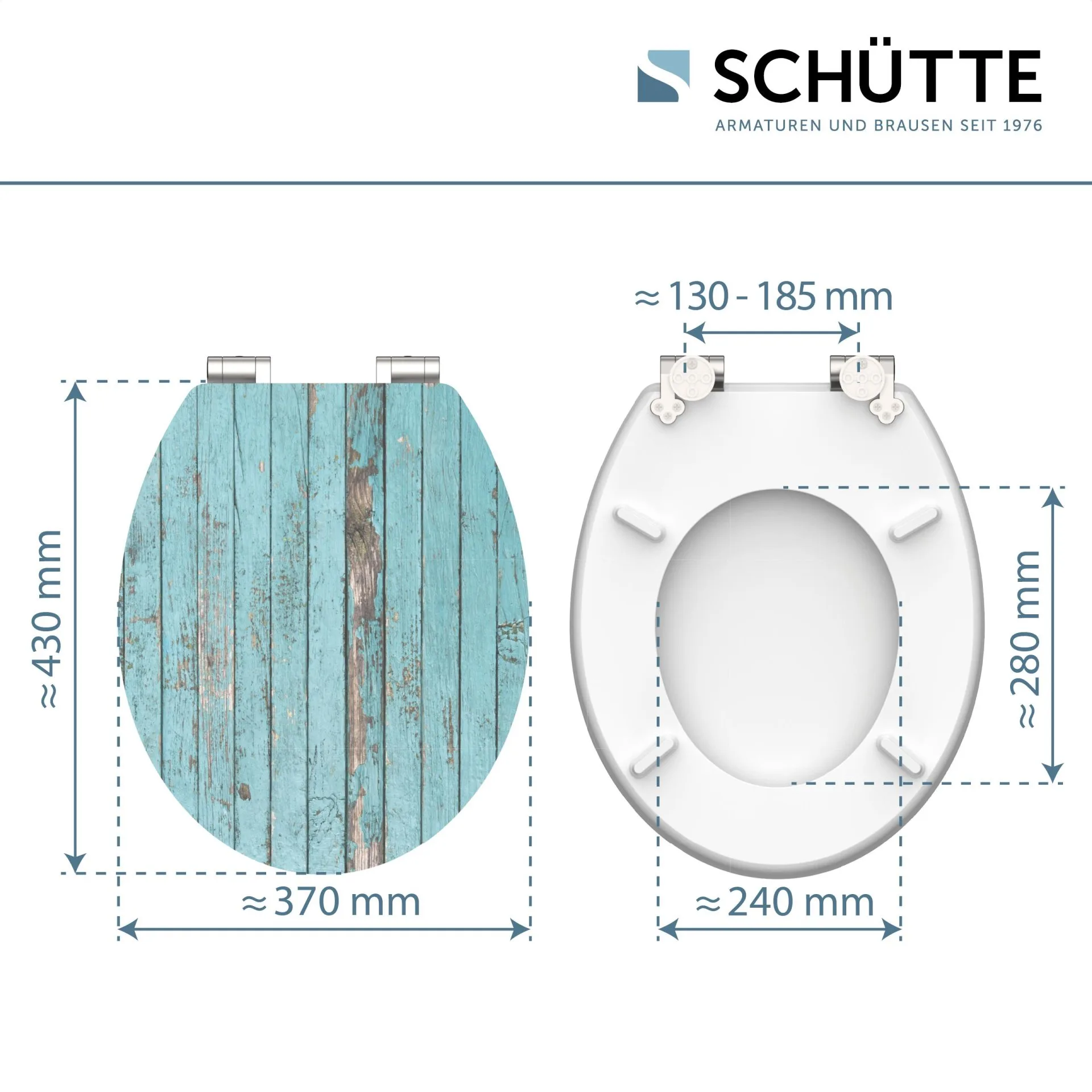 SCHÜTTE BLUE WOOD WC-Sitz, MDF HG, mit Absenkautomatik