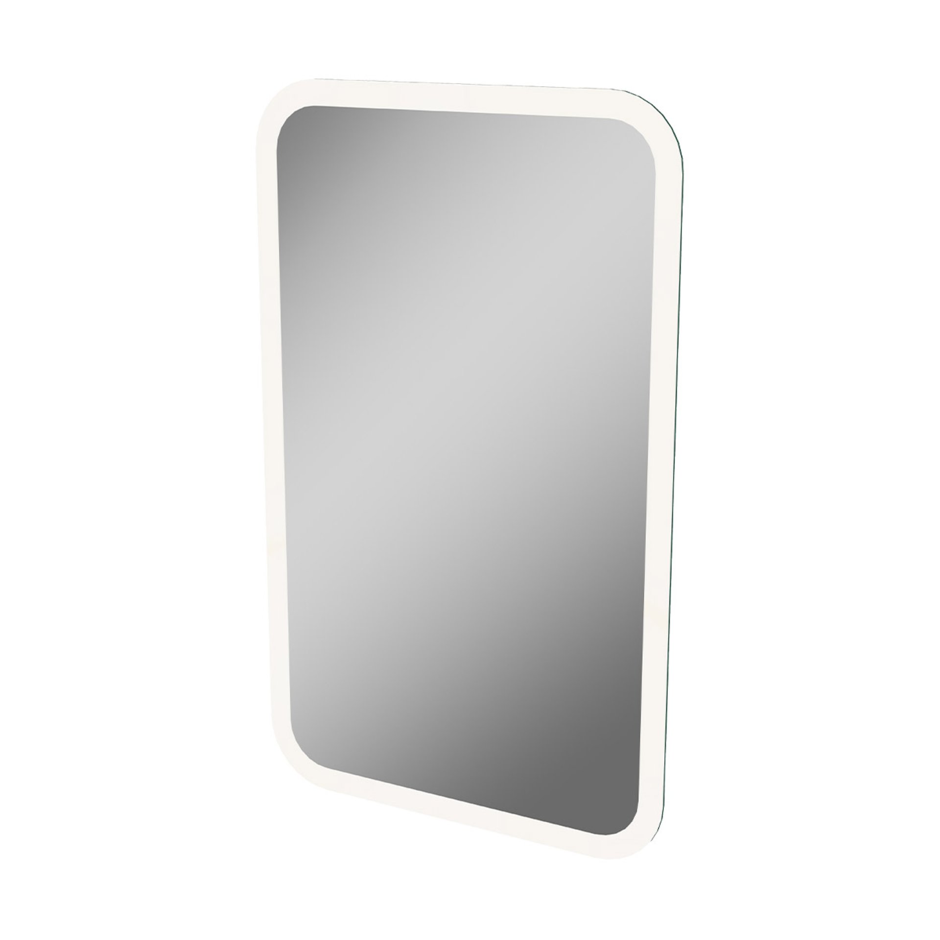 Fackelmann SBC SCENO Gäste WC Set 4-teilig 45 cm, Weiß, rechts, Keramik, LED-Spiegel inkl. Hahn links