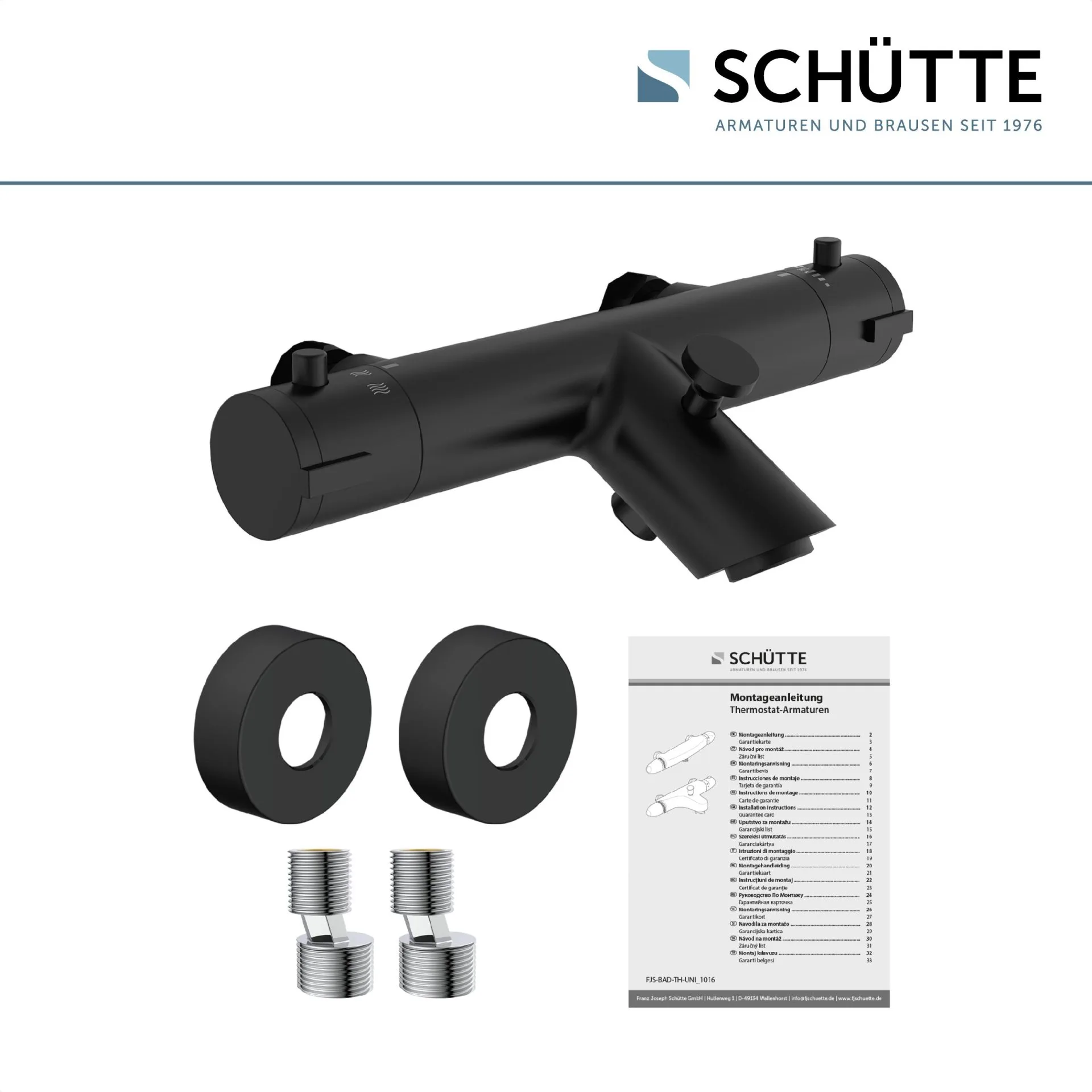 SCHÜTTE LONDON Badewannenthermostat, Schwarz matt