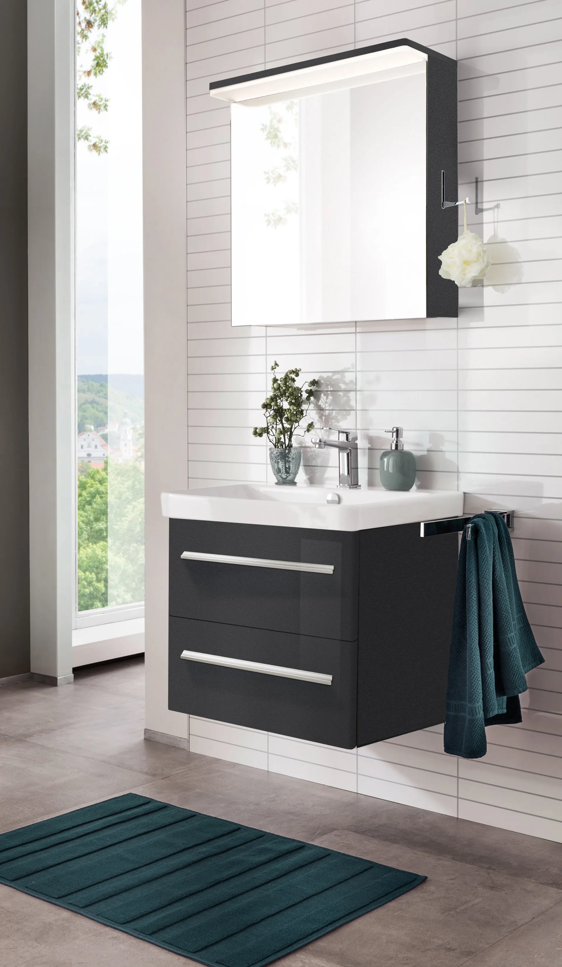 Lanzet K8 Waschtischunterschrank 56 cm Anthrazit