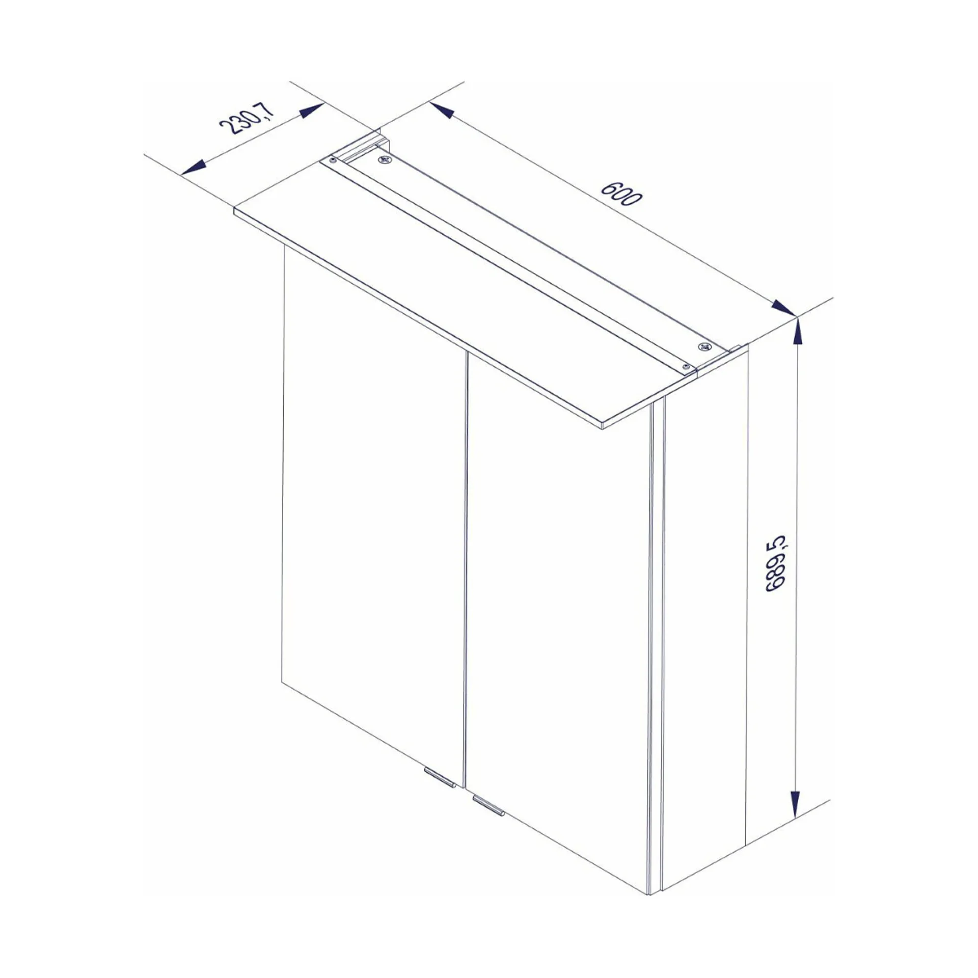 Fackelmann B.PERFEKT LED Spiegelschrank 60 cm breit, Weiß