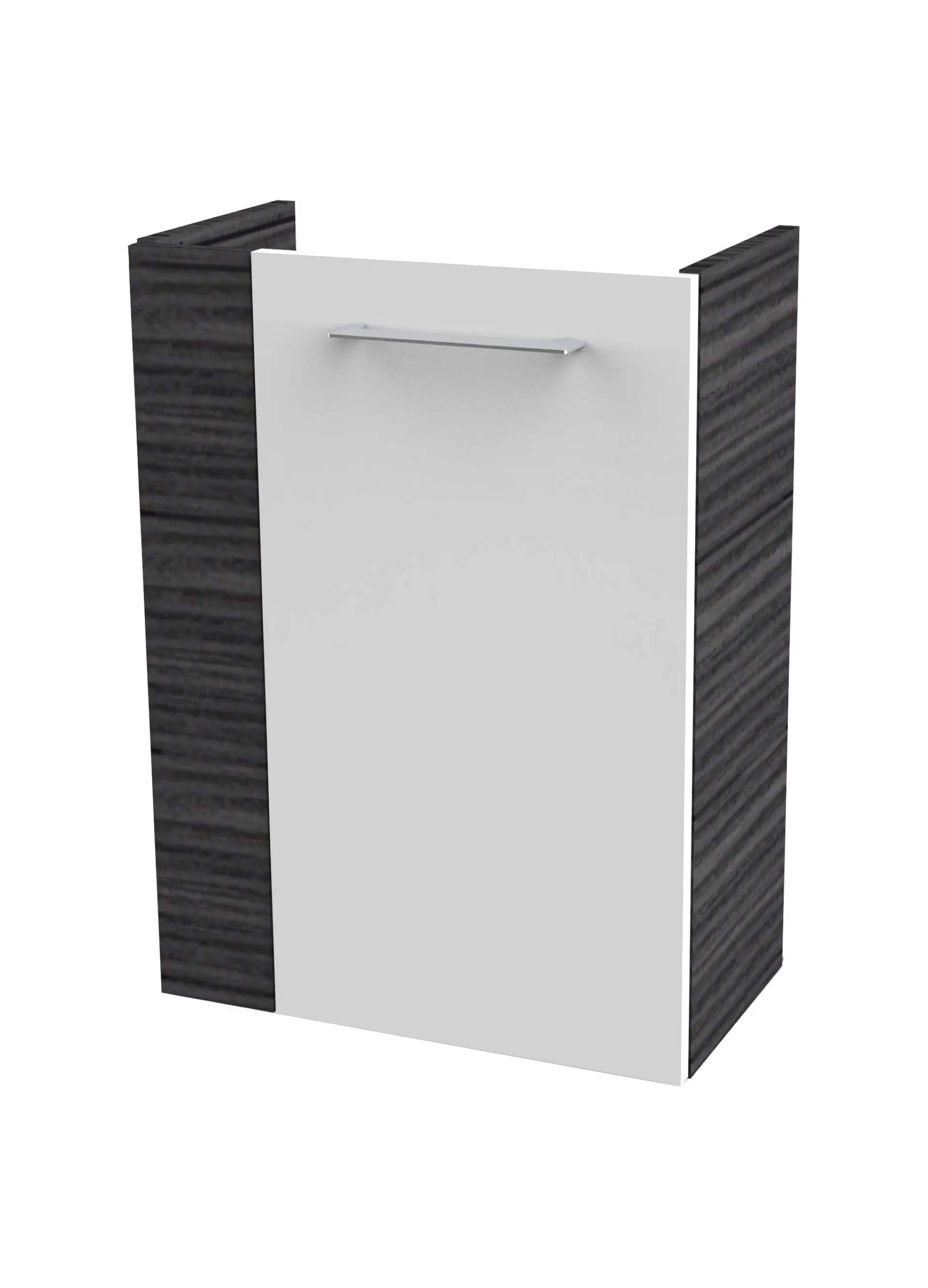 FACKELMANN SBC B.PERFEKT Waschbeckenunterschrank 45 cm breit, Weiß/Anthrazit Holzoptik, Türanschlag rechts