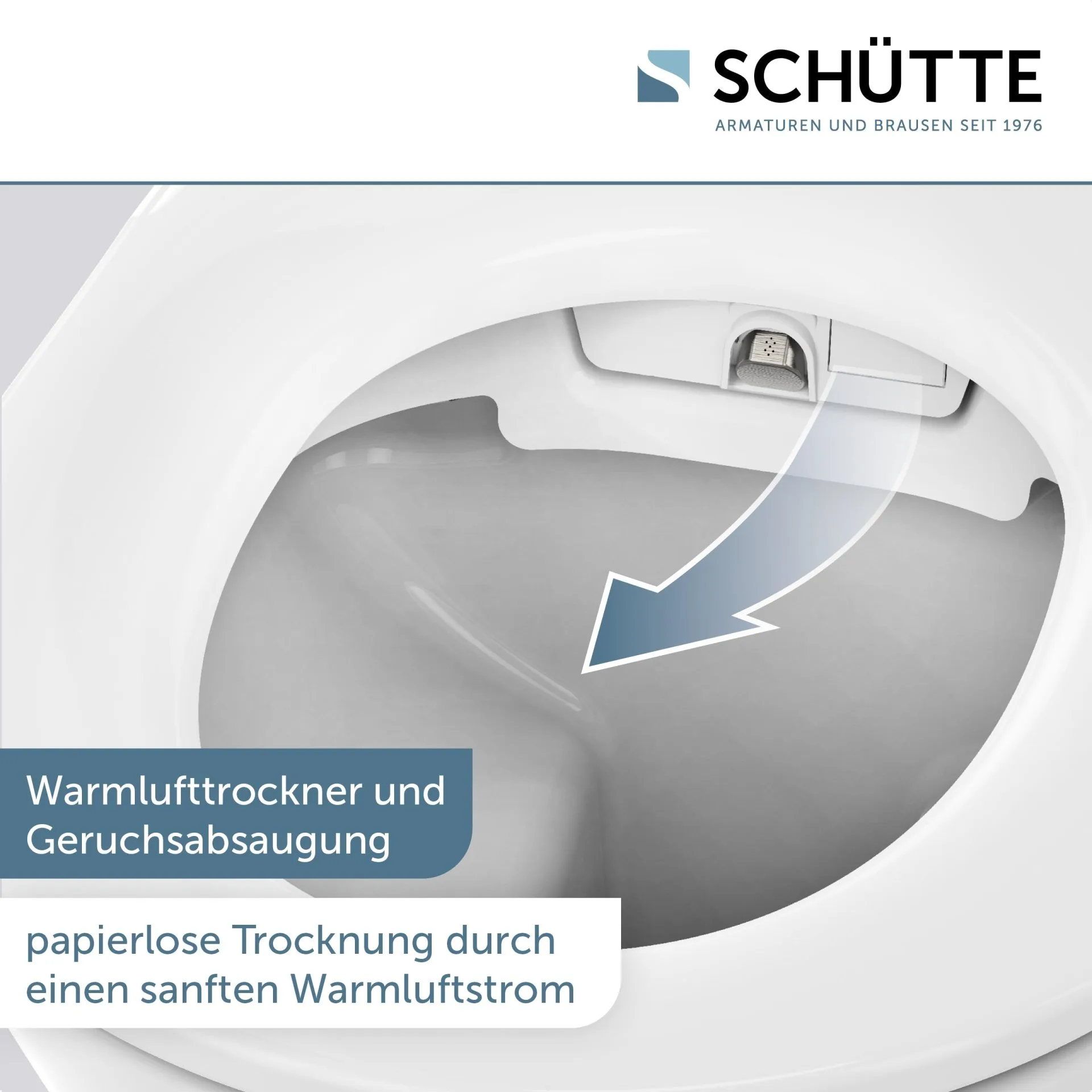 Schütte CESARI PREMIUM Dusch WC, Weiß, spülrandlos, Slim