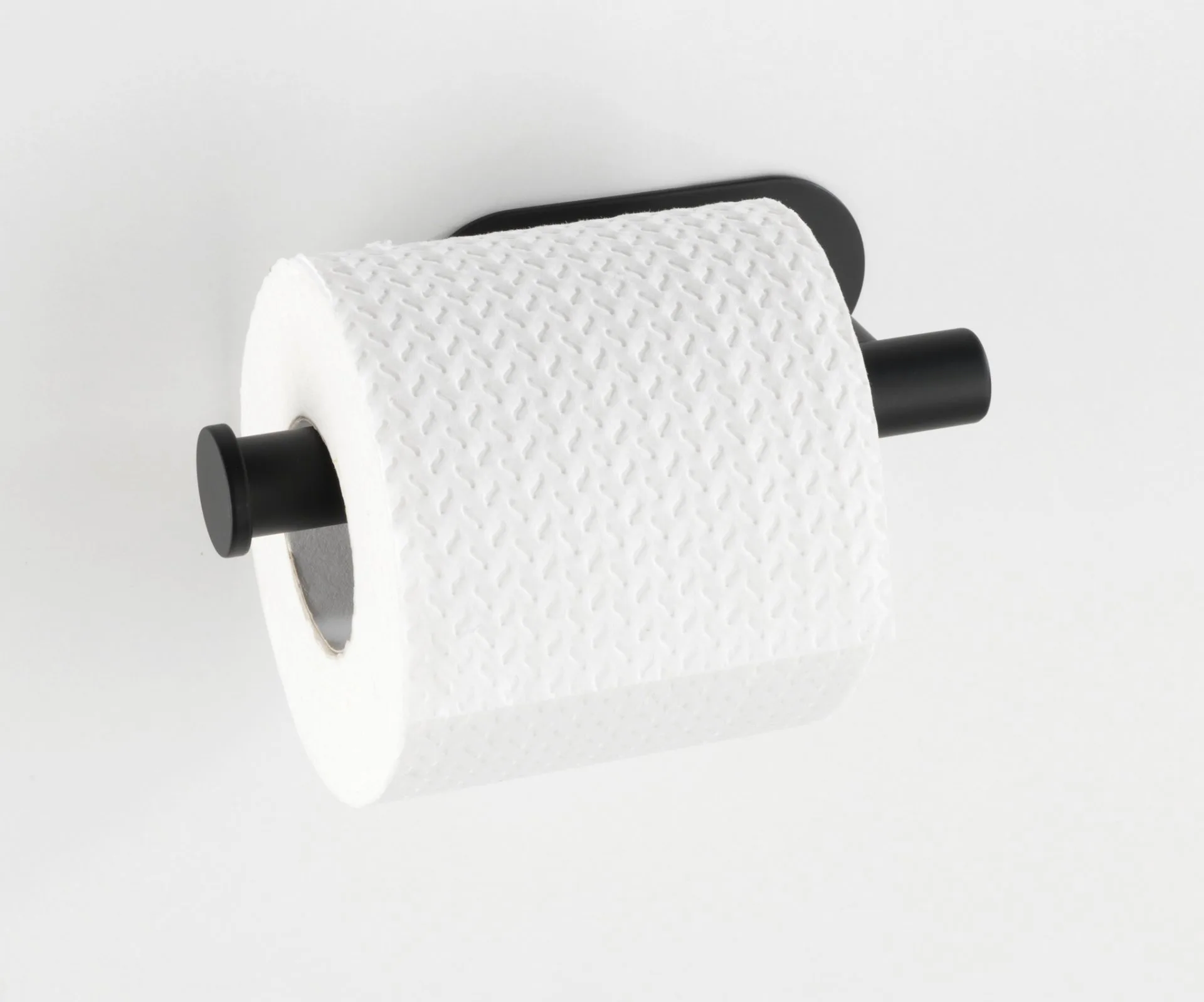 WENKO OREA Toilettenpapierhalter, Schwarz matt, Befestigen ohne Bohren