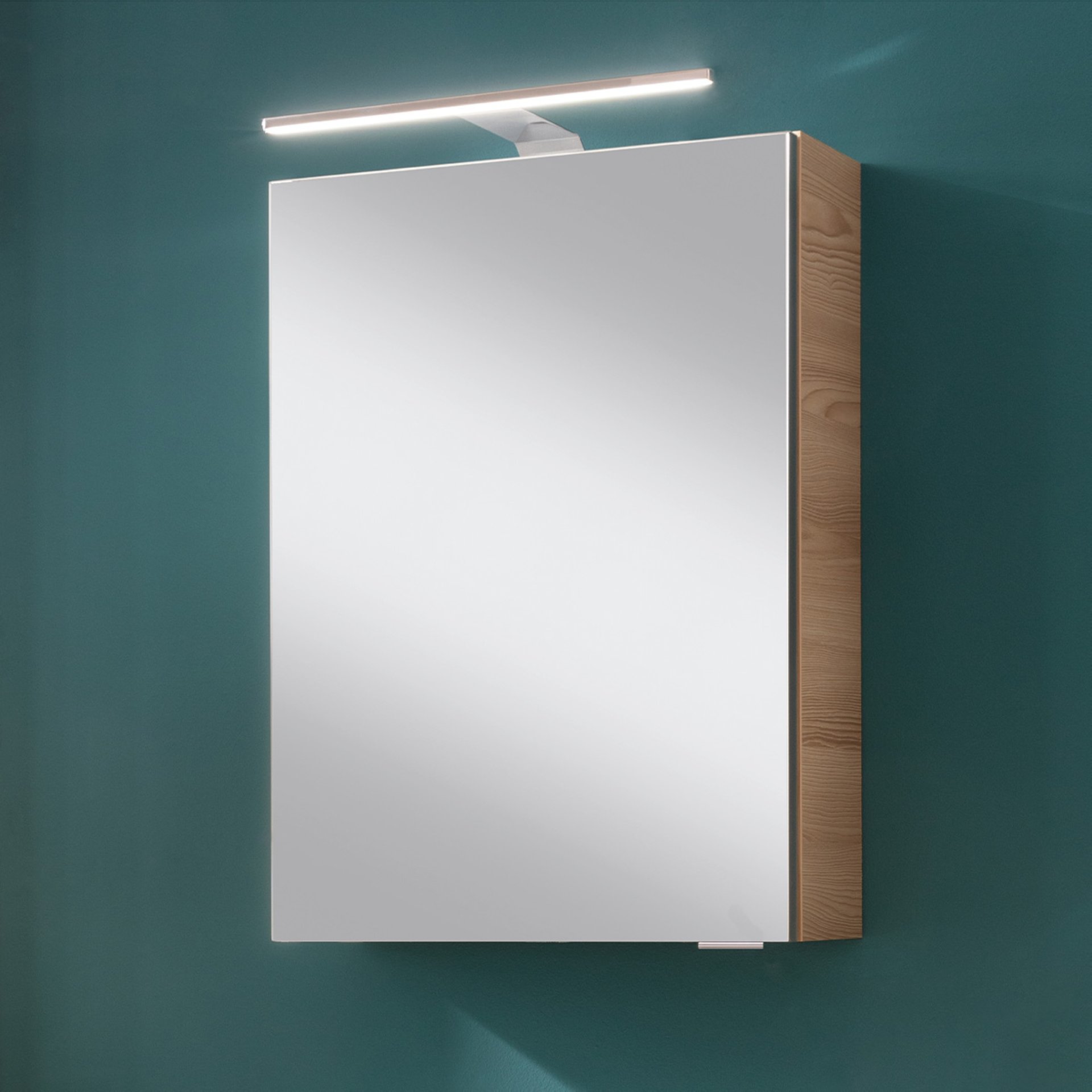 Fackelmann SBC MILANO Gäste-WC Spiegelschrank 40 cm, Braun hell, rechts