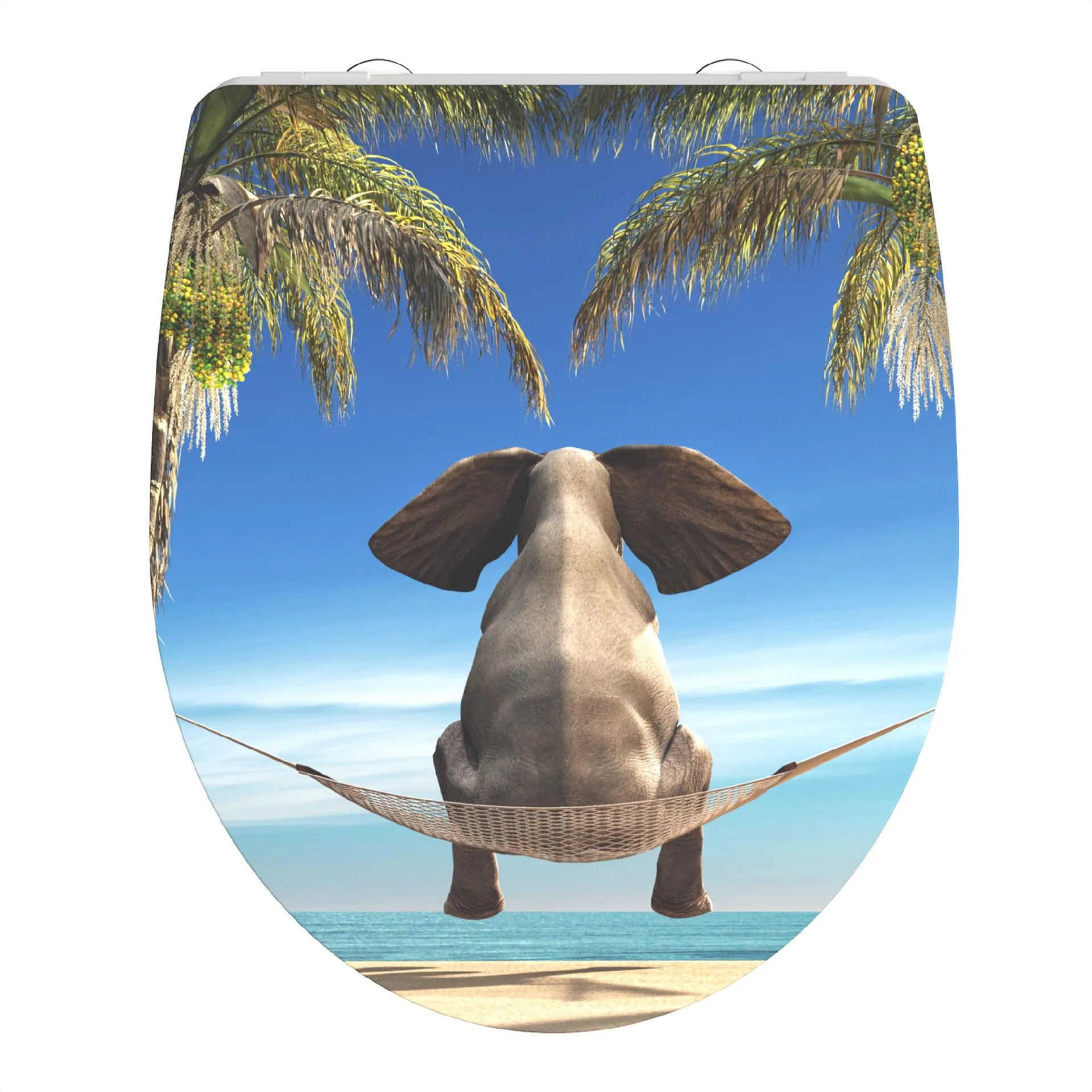 SCHÜTTE HAPPY ELEPHANT WC-Sitz, Kunststoff, mit Absenkautomatik und Schnellverschluss
